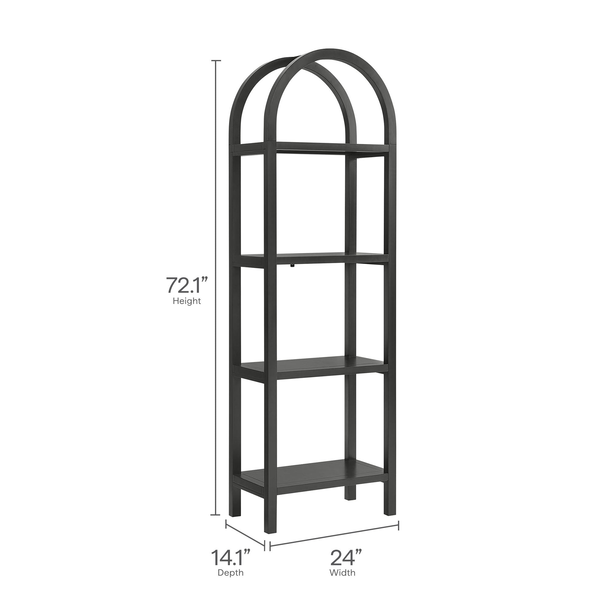 Modway Vexley 72 Inch Tall Narrow Arched Bookshelf