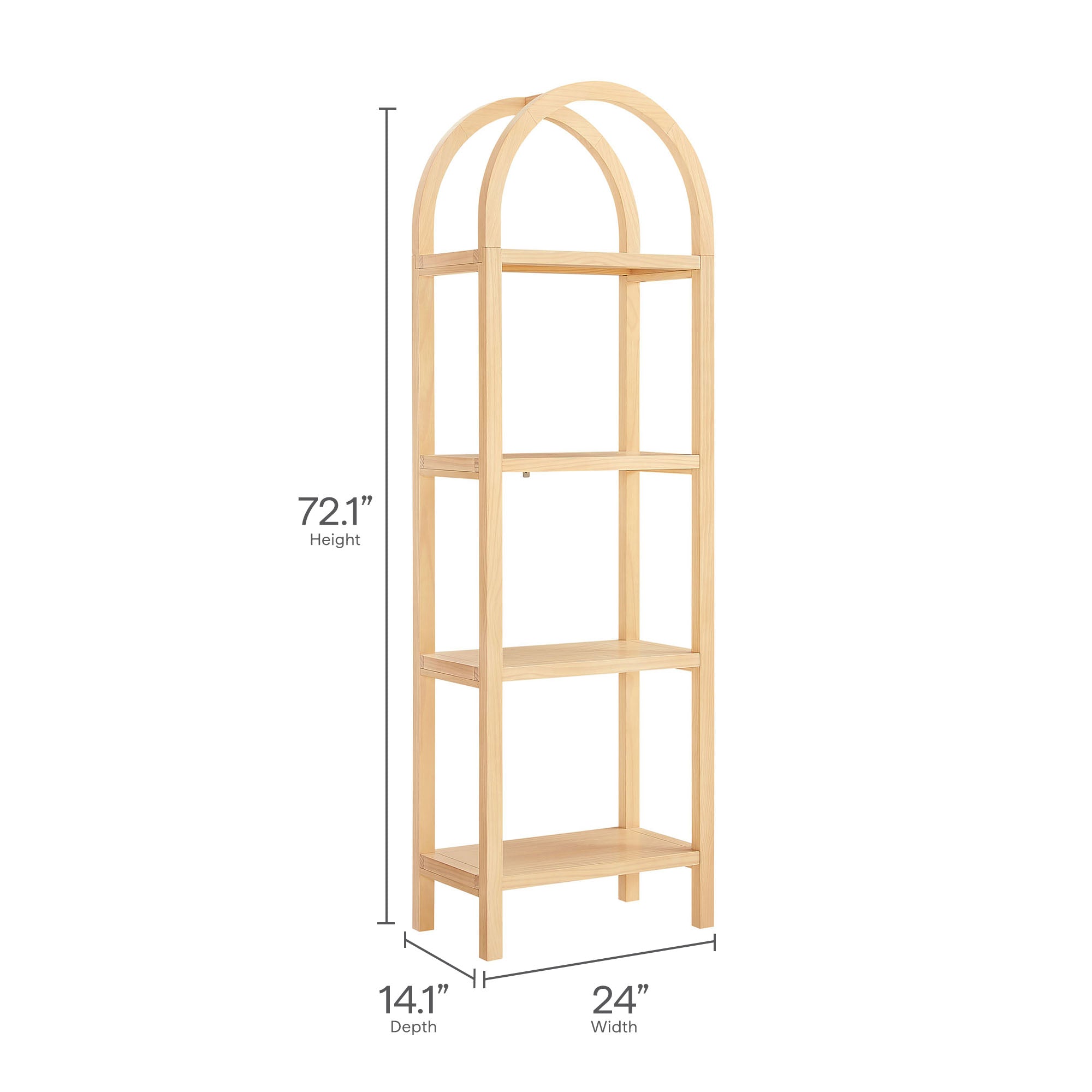 Modway Vexley 72 Inch Tall Narrow Arched Bookshelf