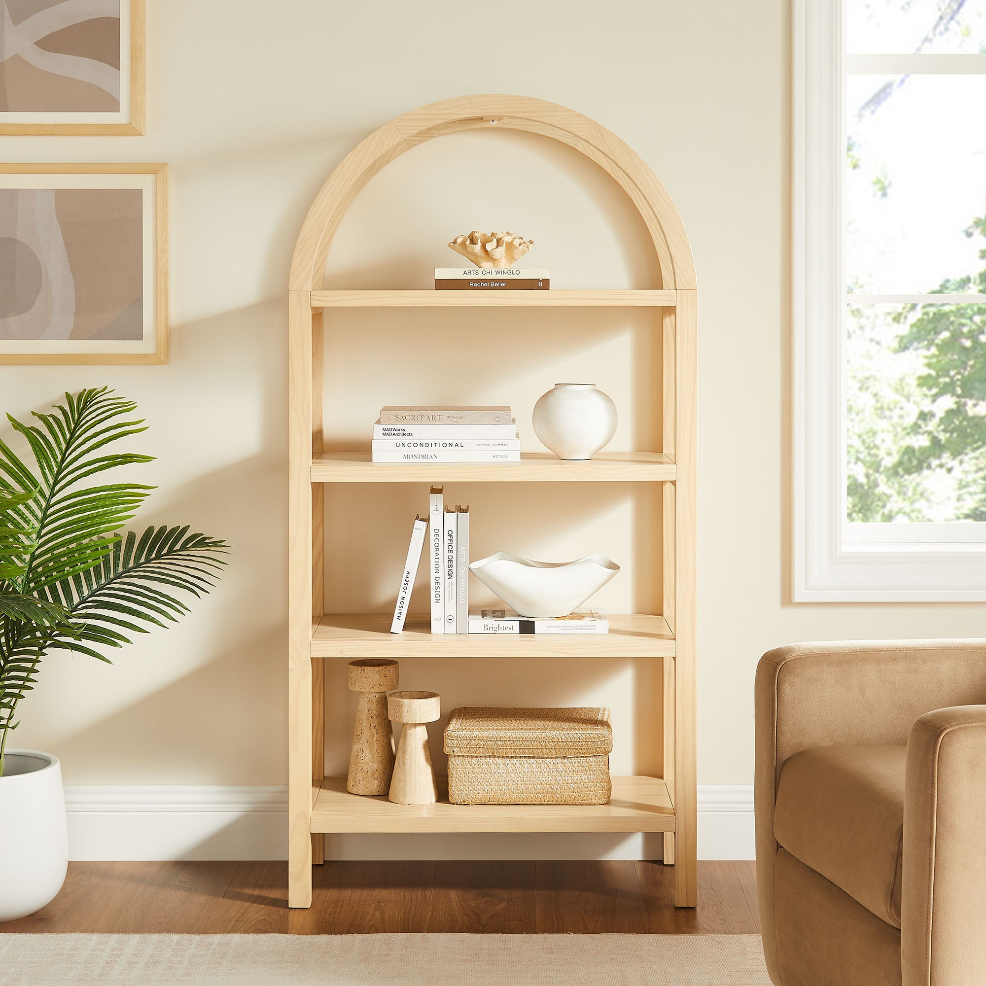 Modway Vexley 60 Inch Arched Bookshelf