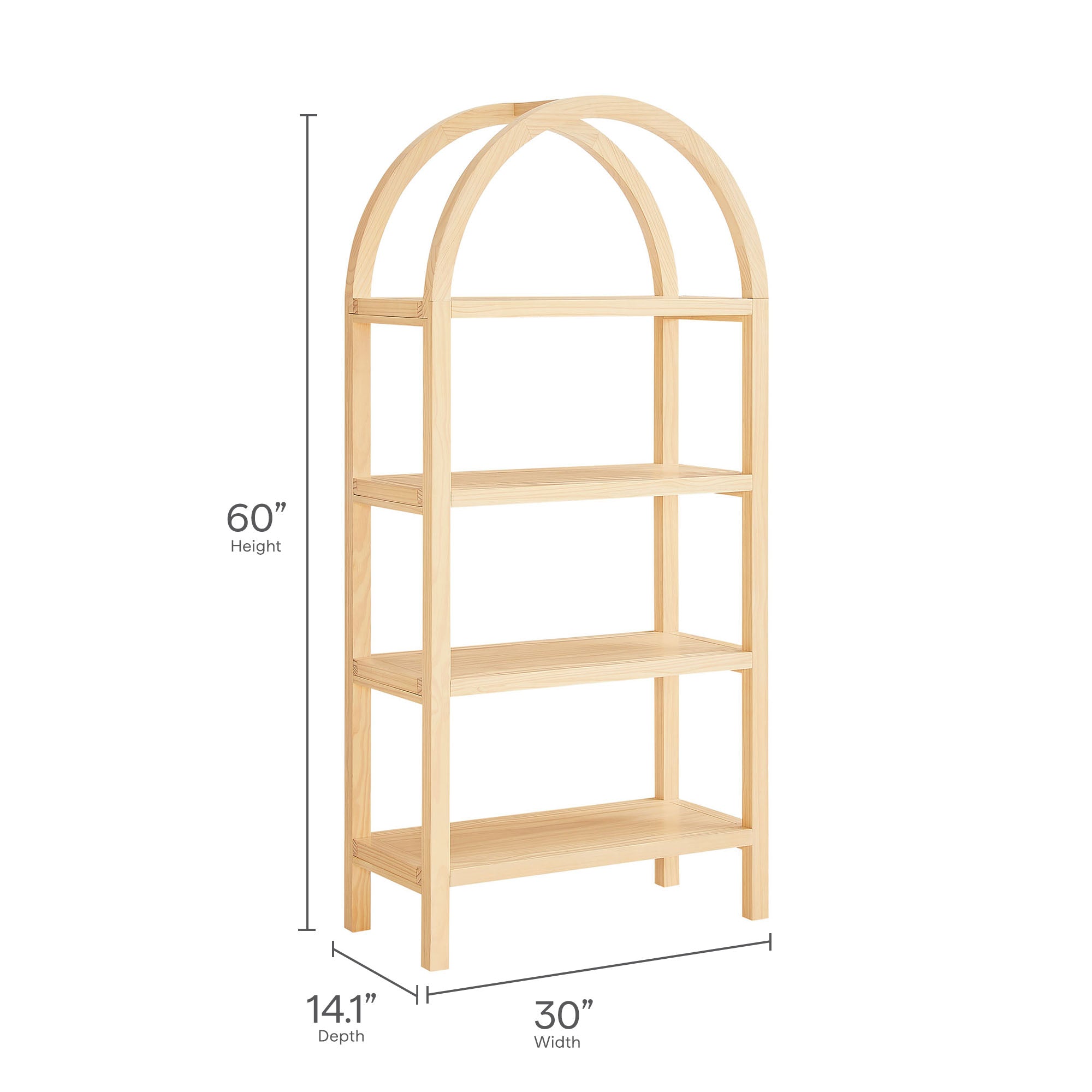 Modway Vexley 60 Inch Arched Bookshelf