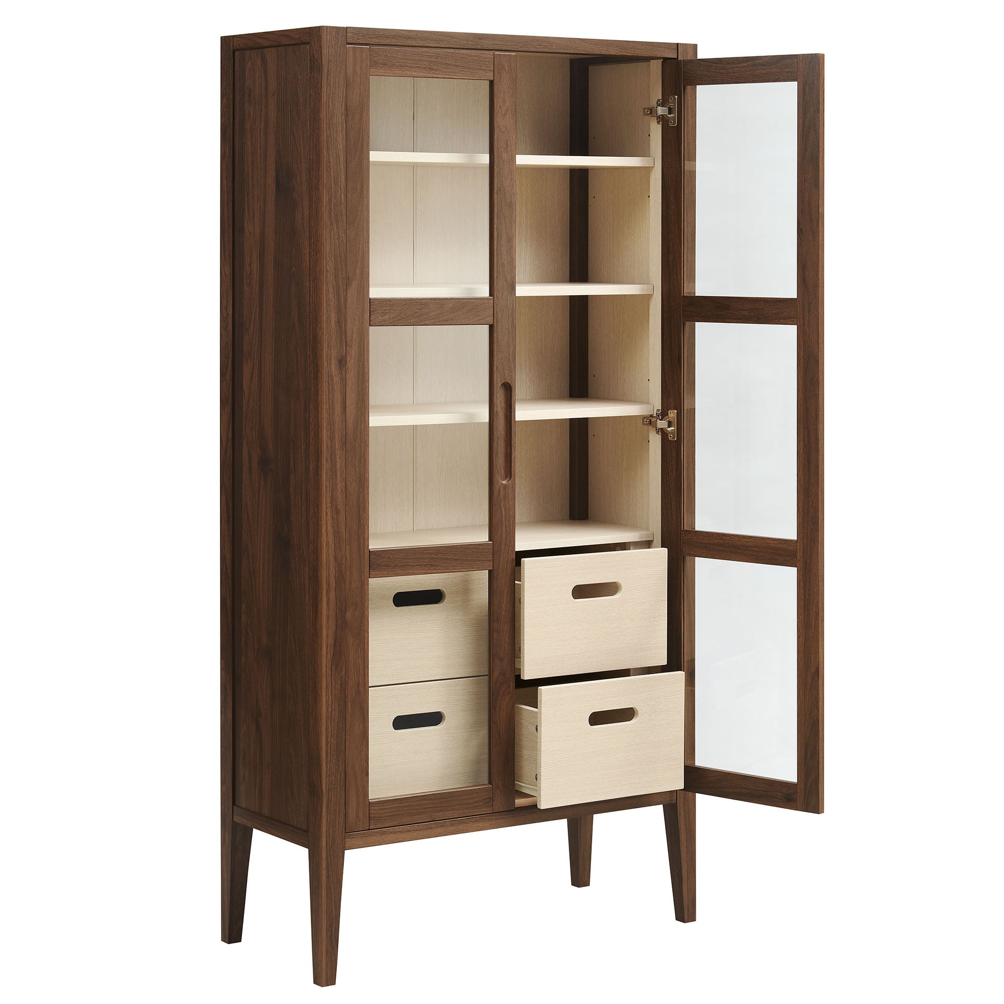Modway Nell 71" Glass Door Tall Display Storage Cabinet