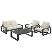 Modway Lirienne 4-Piece Outdoor Patio Aluminum Furniture Set