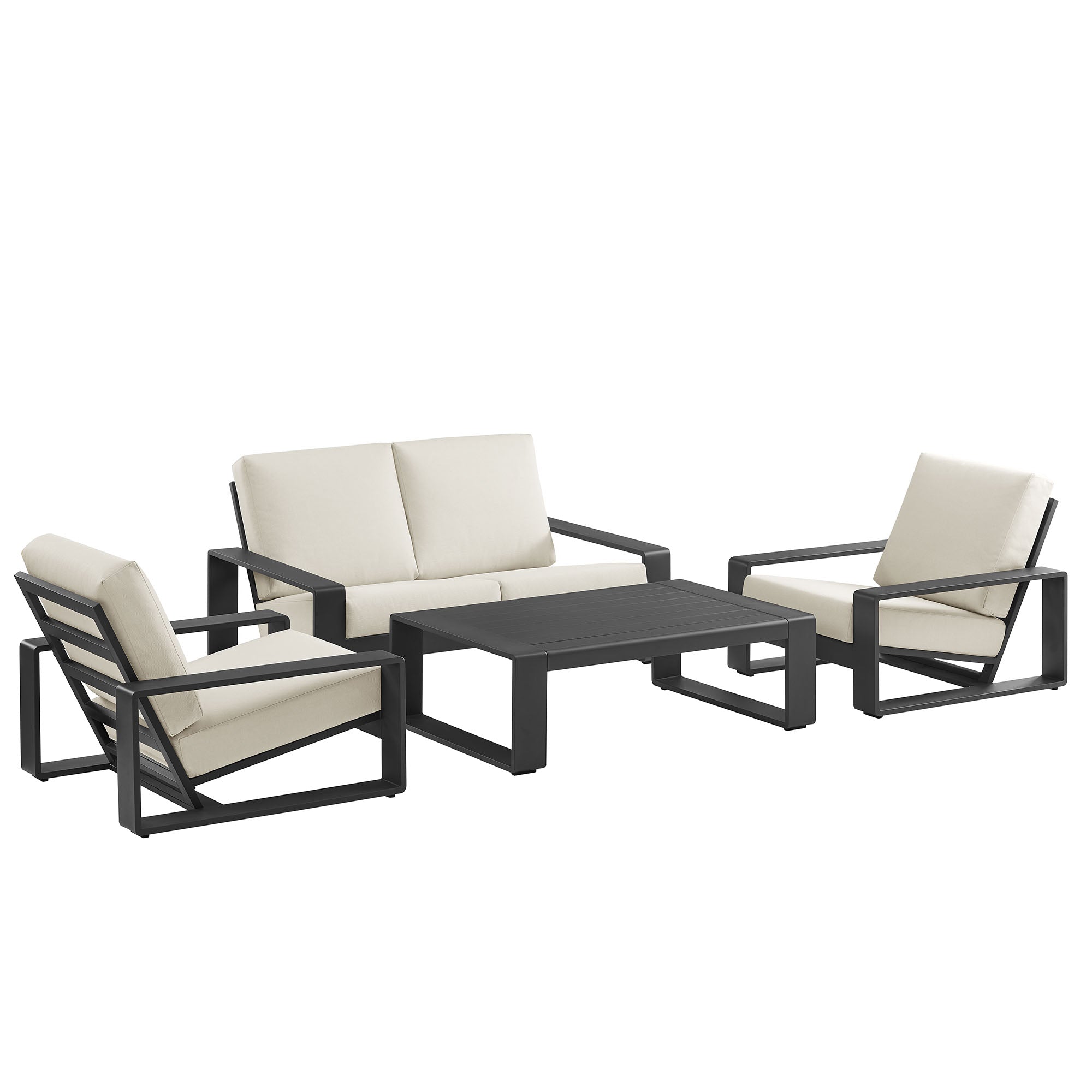 Modway Lirienne 4-Piece Outdoor Patio Aluminum Furniture Set