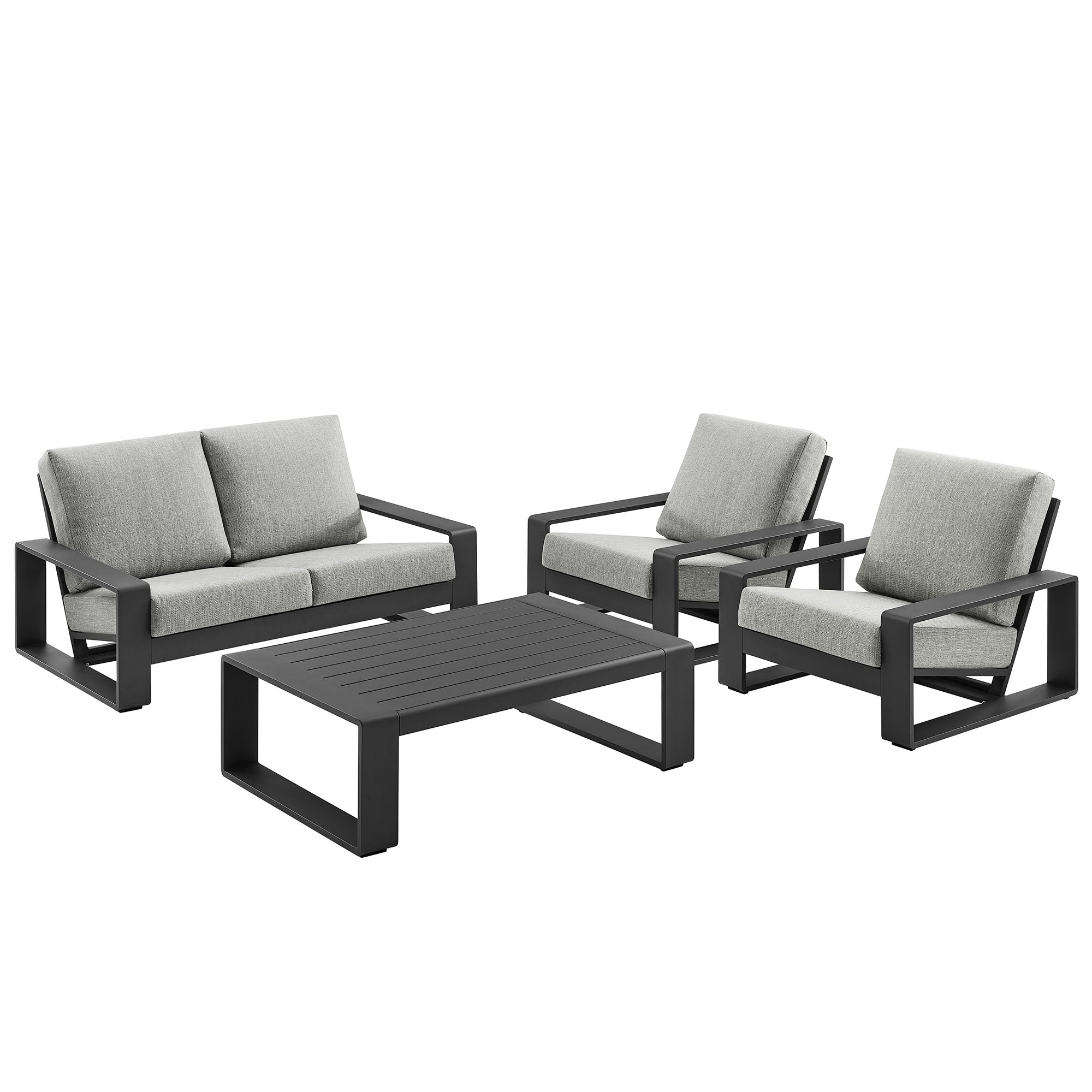 Modway Lirienne 4-Piece Outdoor Patio Aluminum Furniture Set