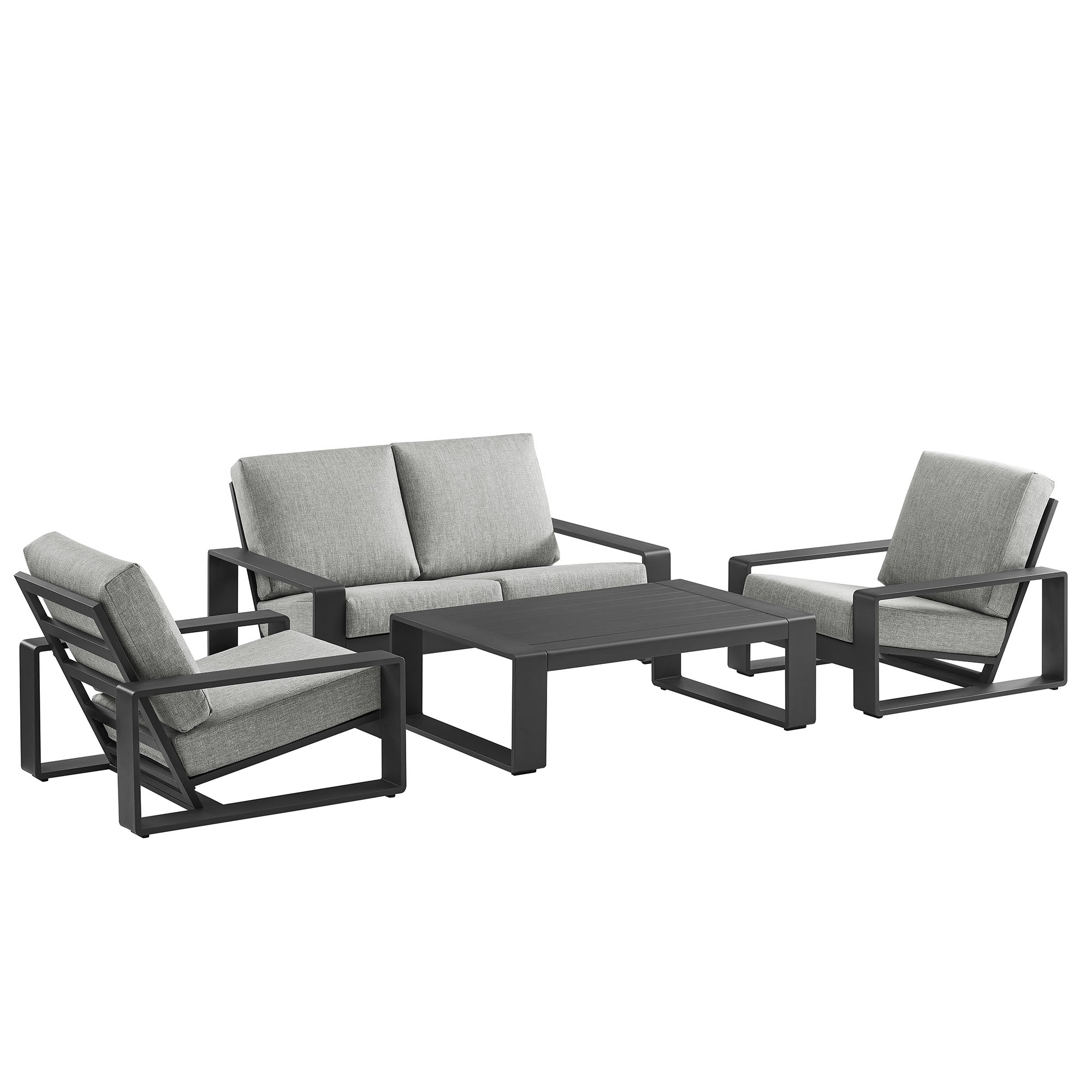Modway Lirienne 4-Piece Outdoor Patio Aluminum Furniture Set