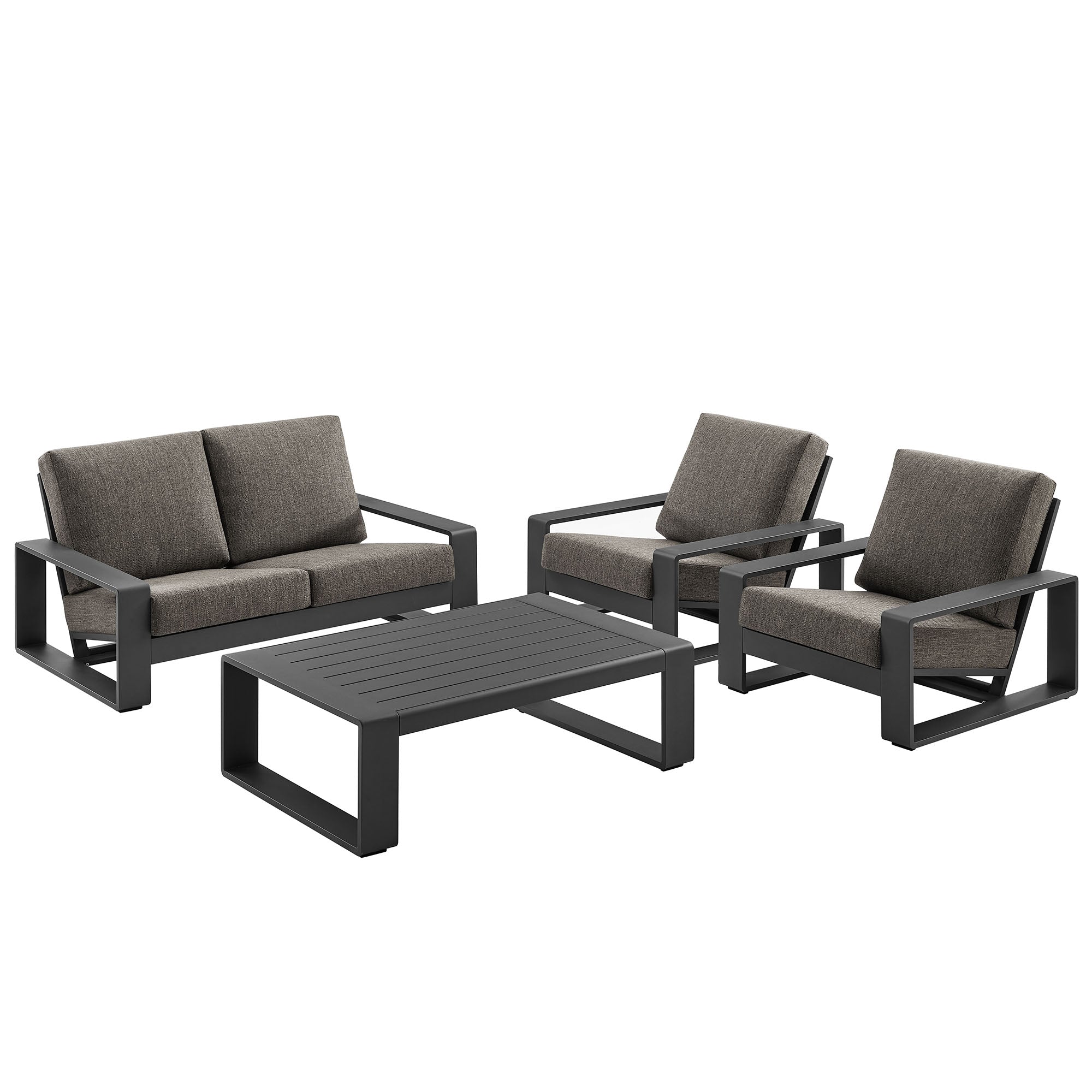 Modway Lirienne 4-Piece Outdoor Patio Aluminum Furniture Set