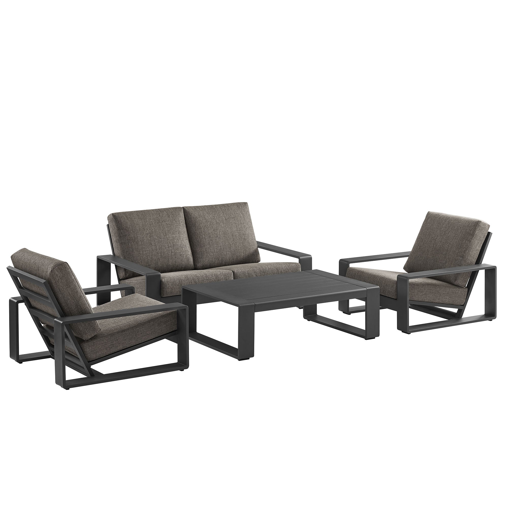 Modway Lirienne 4-Piece Outdoor Patio Aluminum Furniture Set