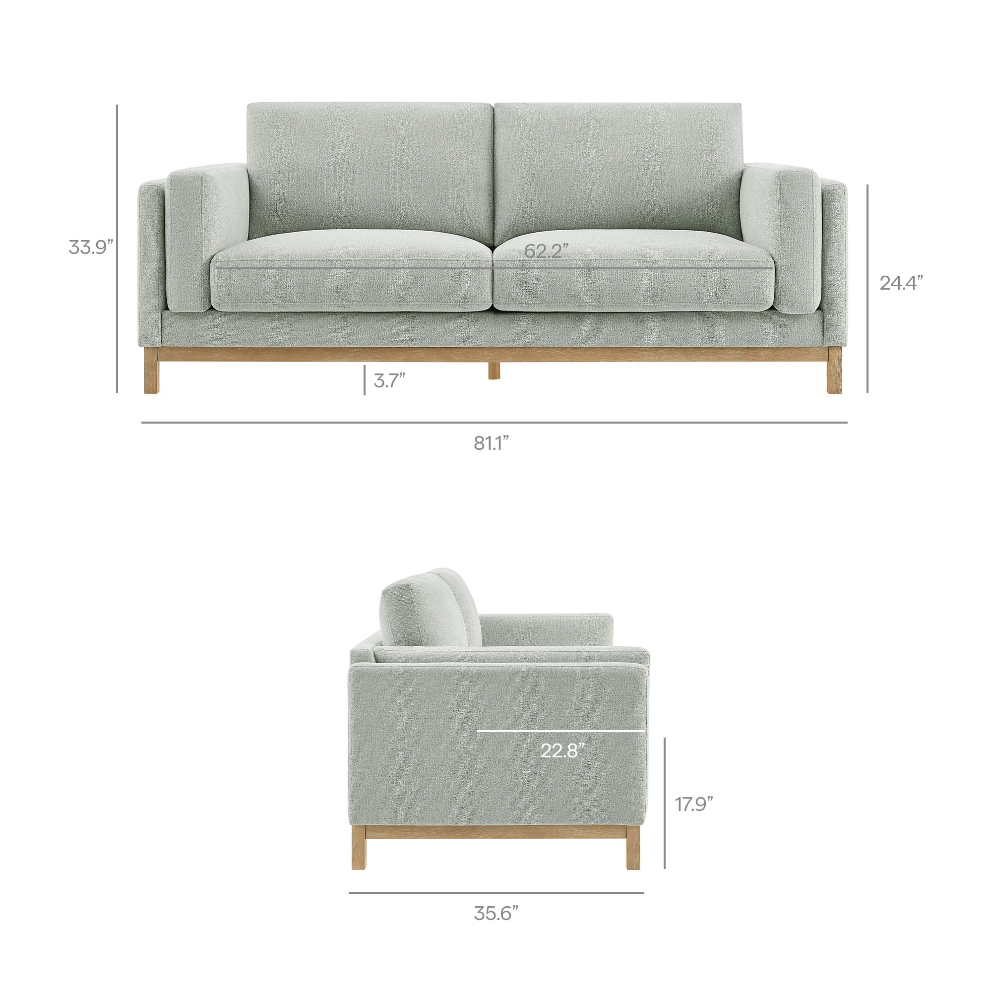 Modway Roscoe 81 inch Fabric Sofa