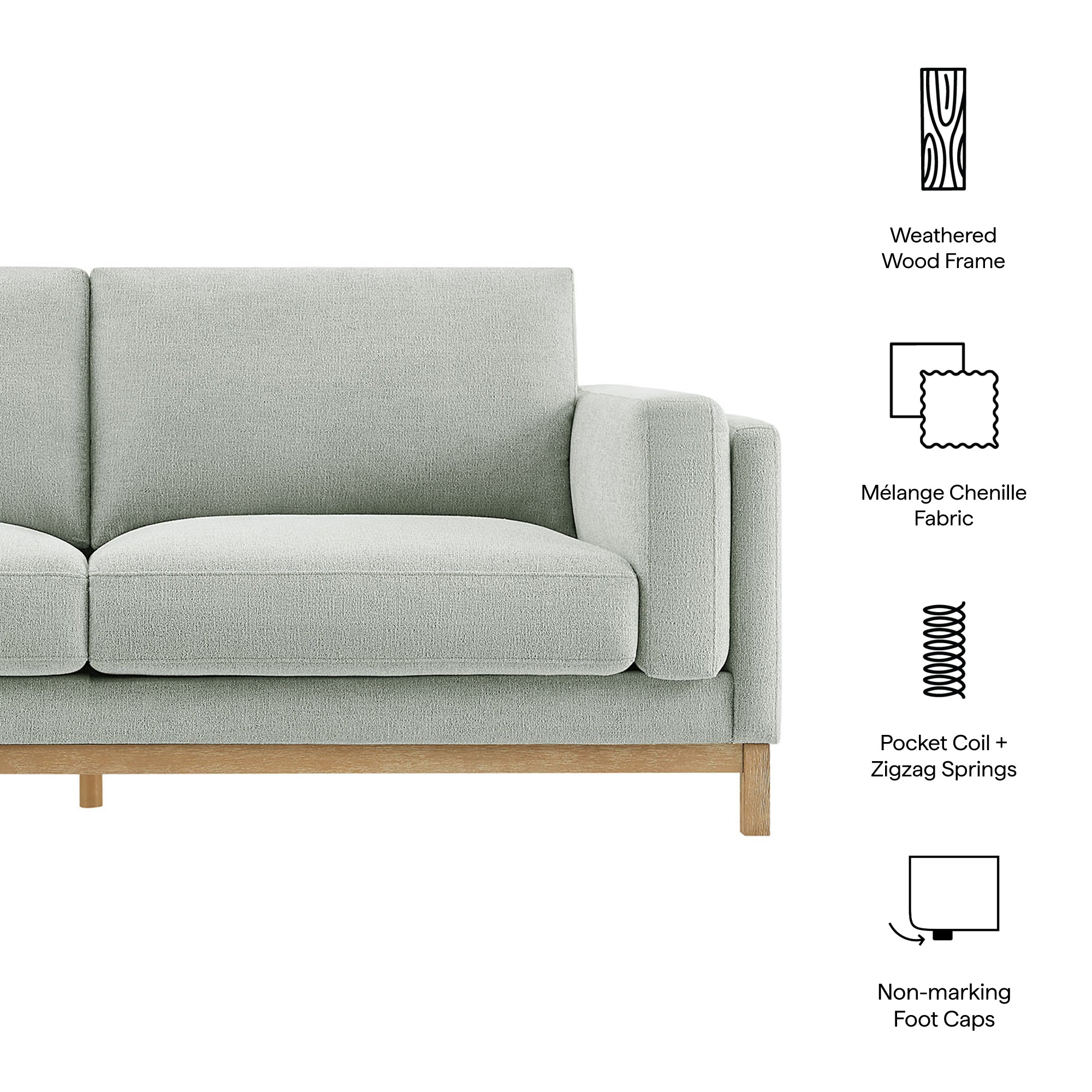Modway Roscoe 81 inch Fabric Sofa