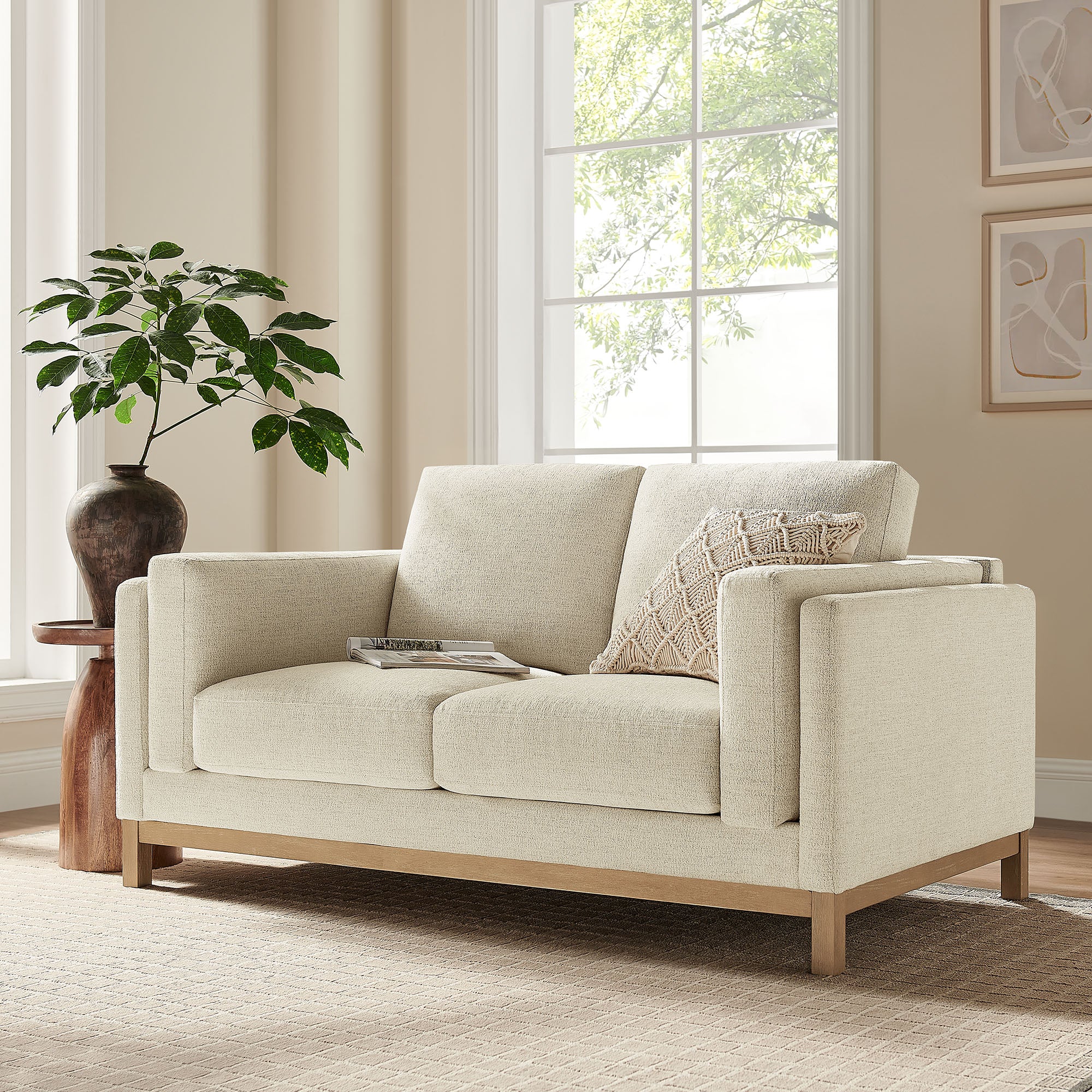 Modway Roscoe 63 inch Fabric Loveseat