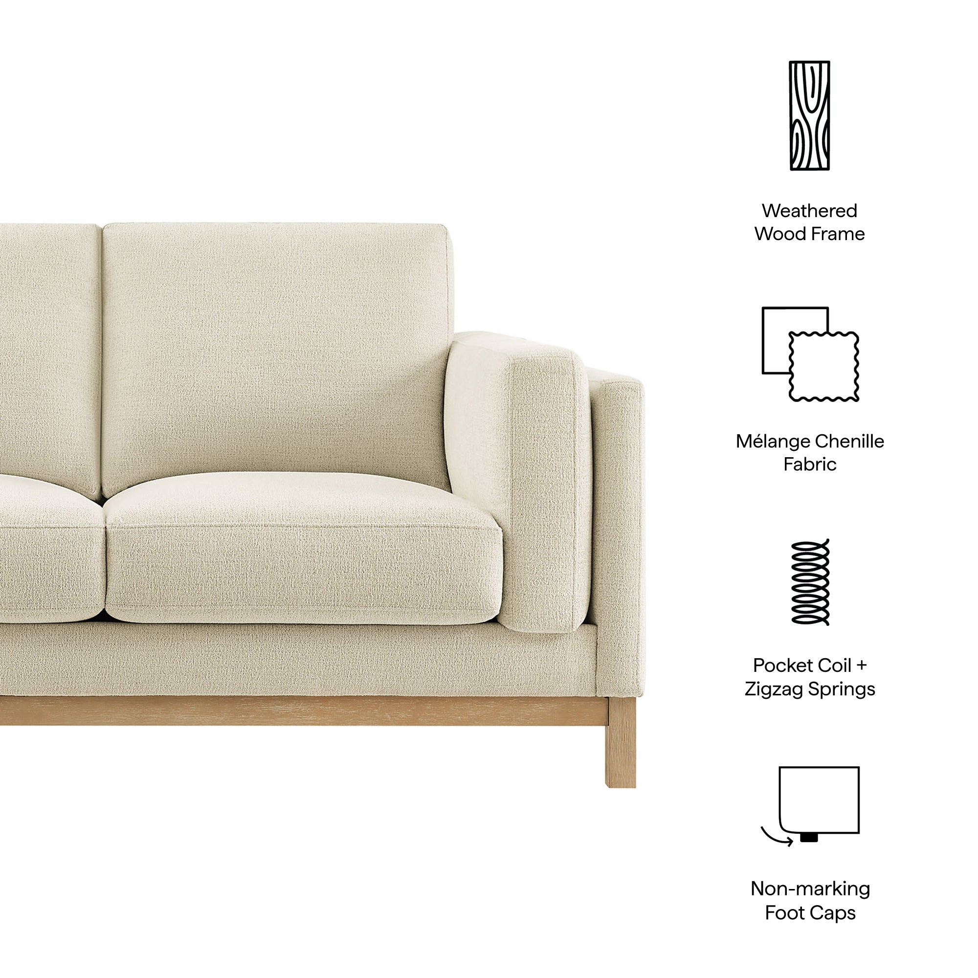 Modway Roscoe 63 inch Fabric Loveseat