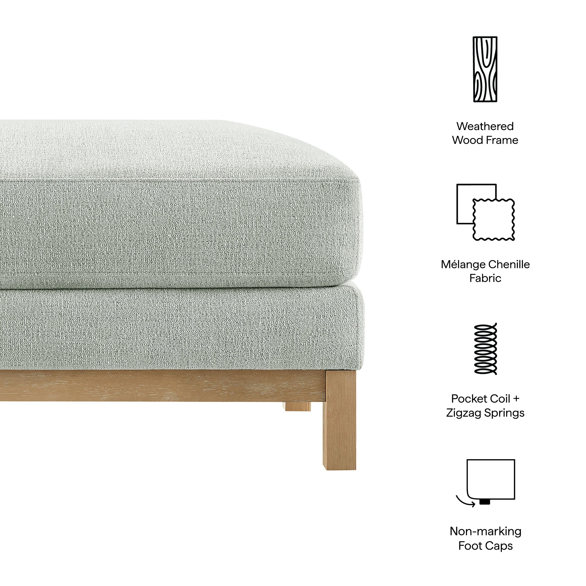 Modway Roscoe Fabric Ottoman