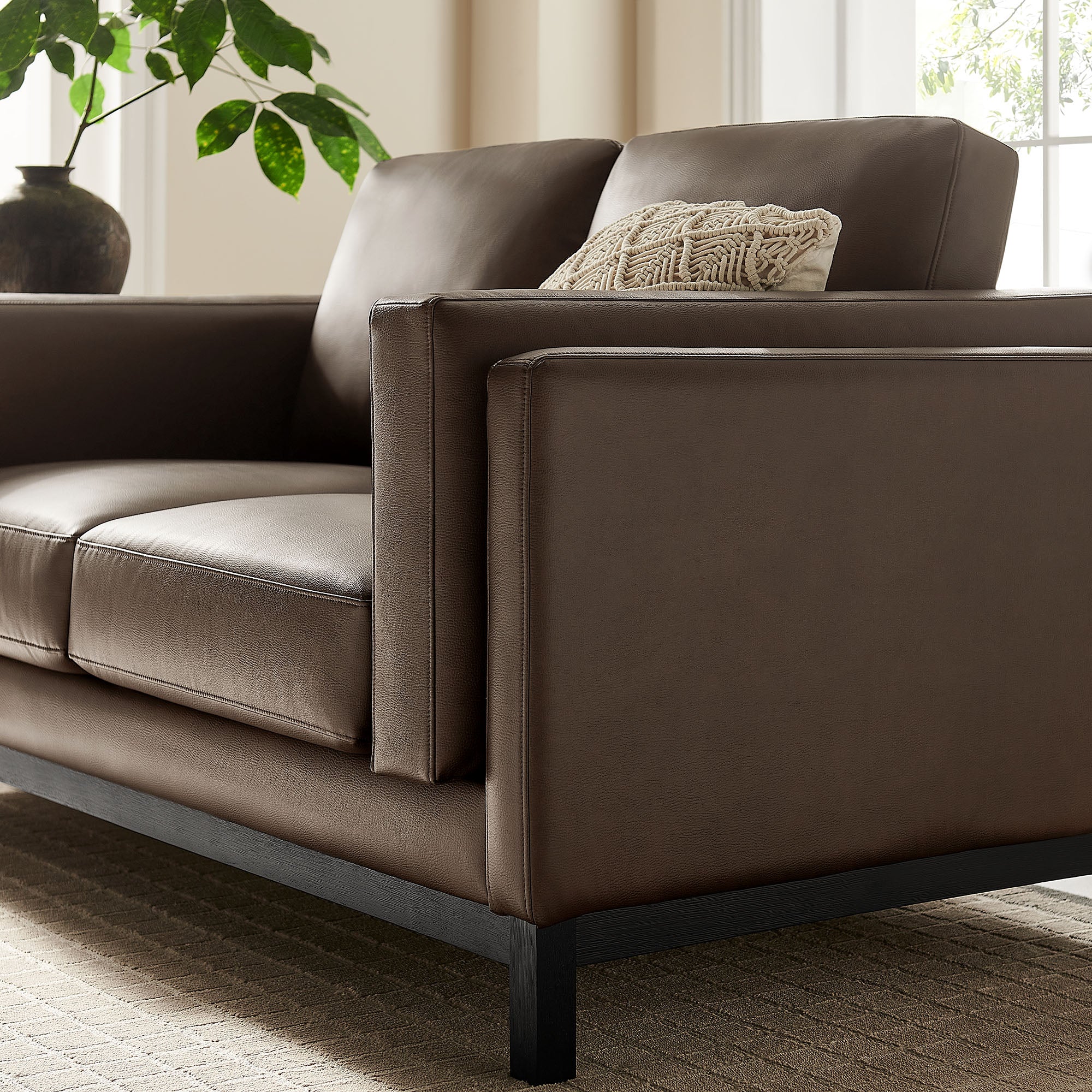 Modway Roscoe 63 inch Vegan Leather Loveseat