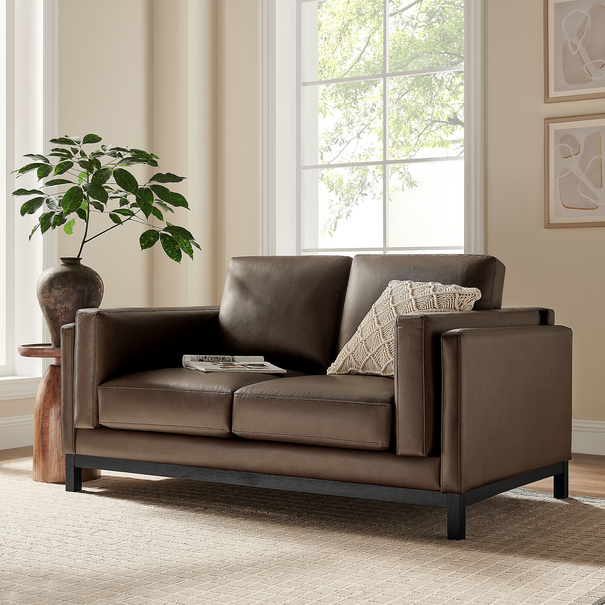 Modway Roscoe 63 inch Vegan Leather Loveseat