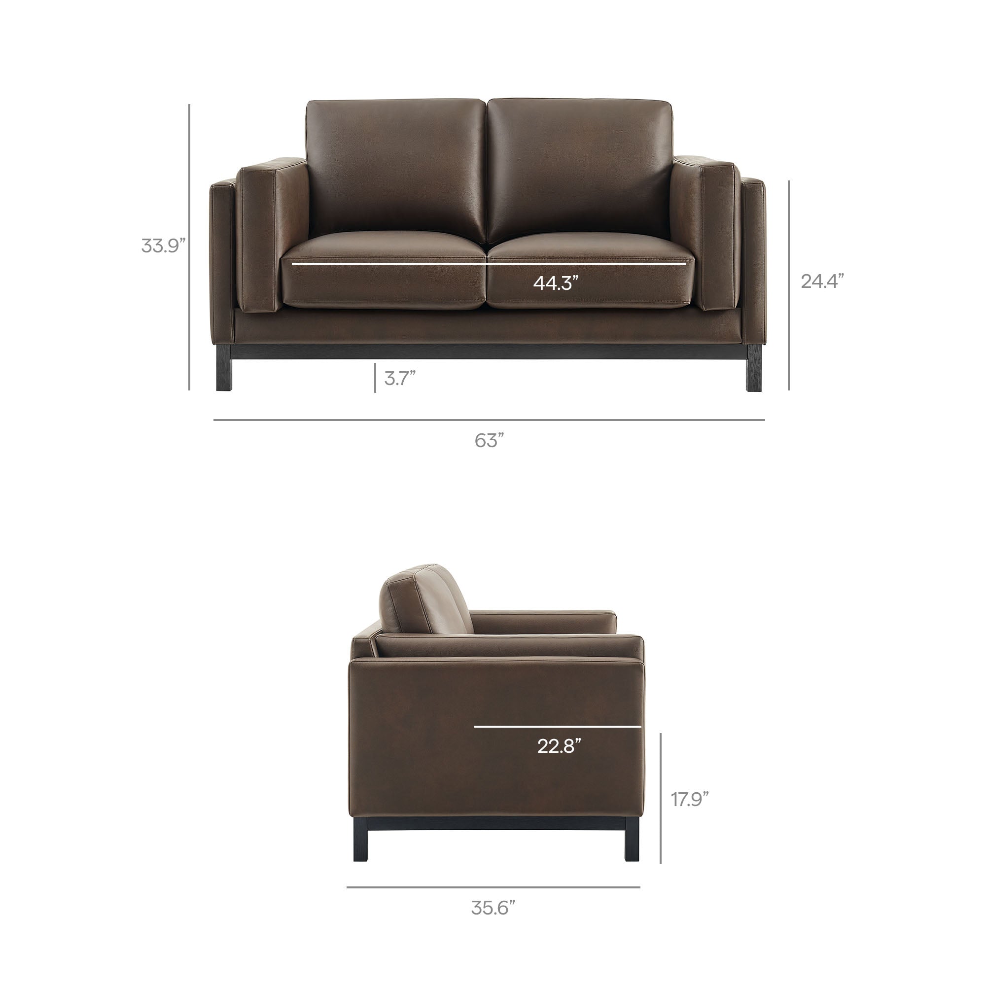 Modway Roscoe 63 inch Vegan Leather Loveseat