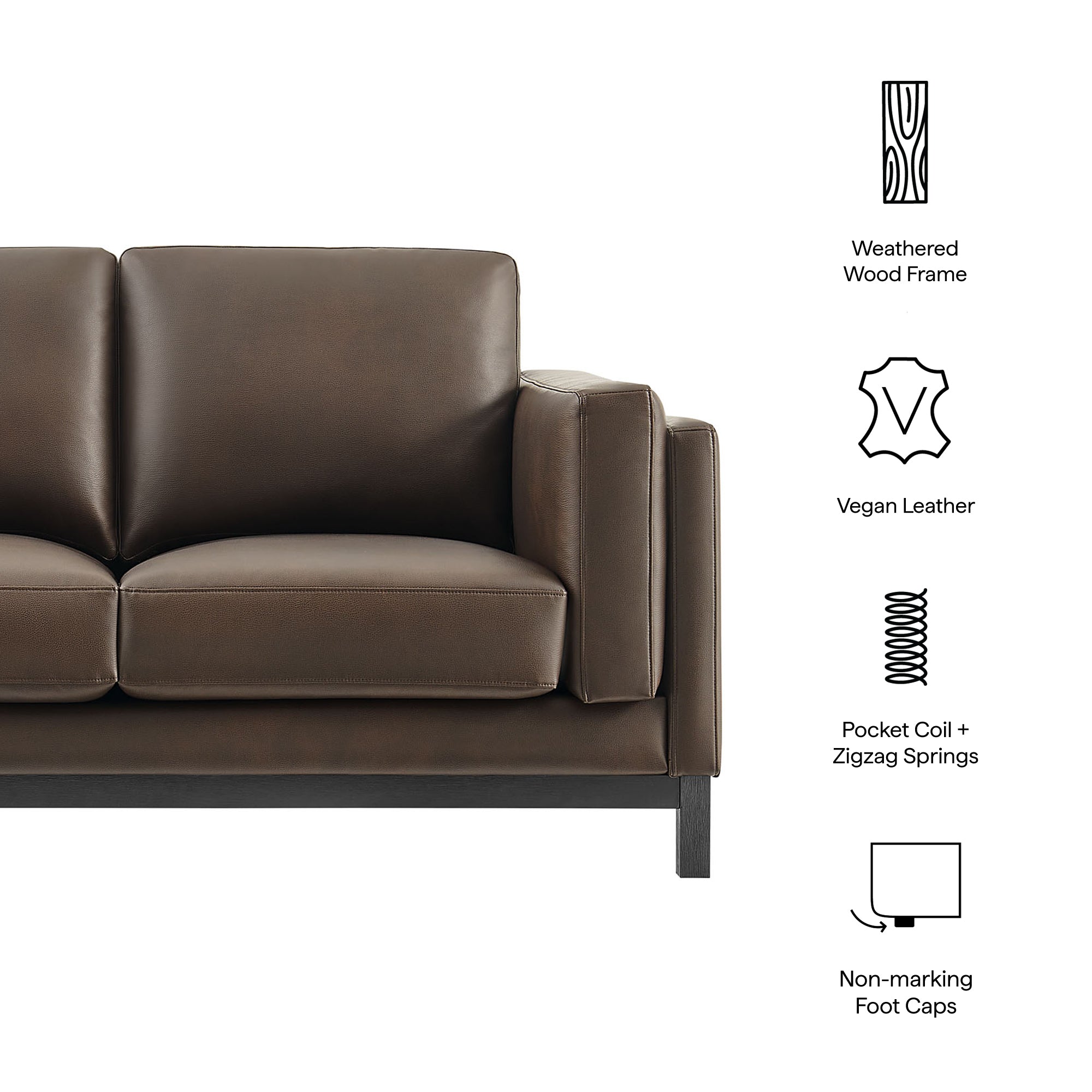 Modway Roscoe 63 inch Vegan Leather Loveseat
