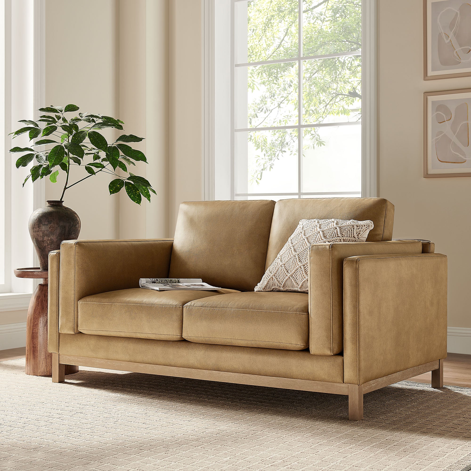 Modway Roscoe 63 inch Vegan Leather Loveseat