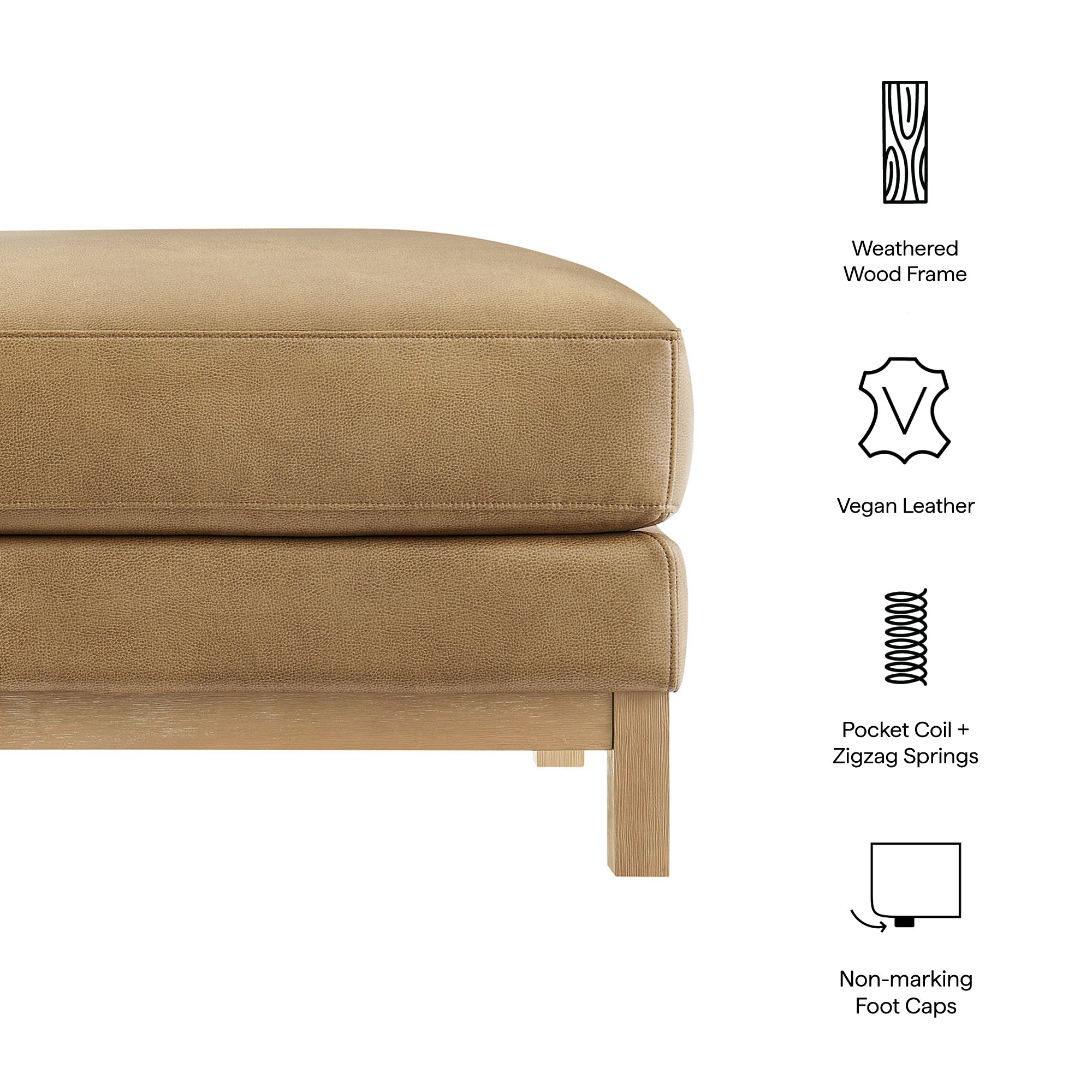 Modway Roscoe Vegan Leather Ottoman