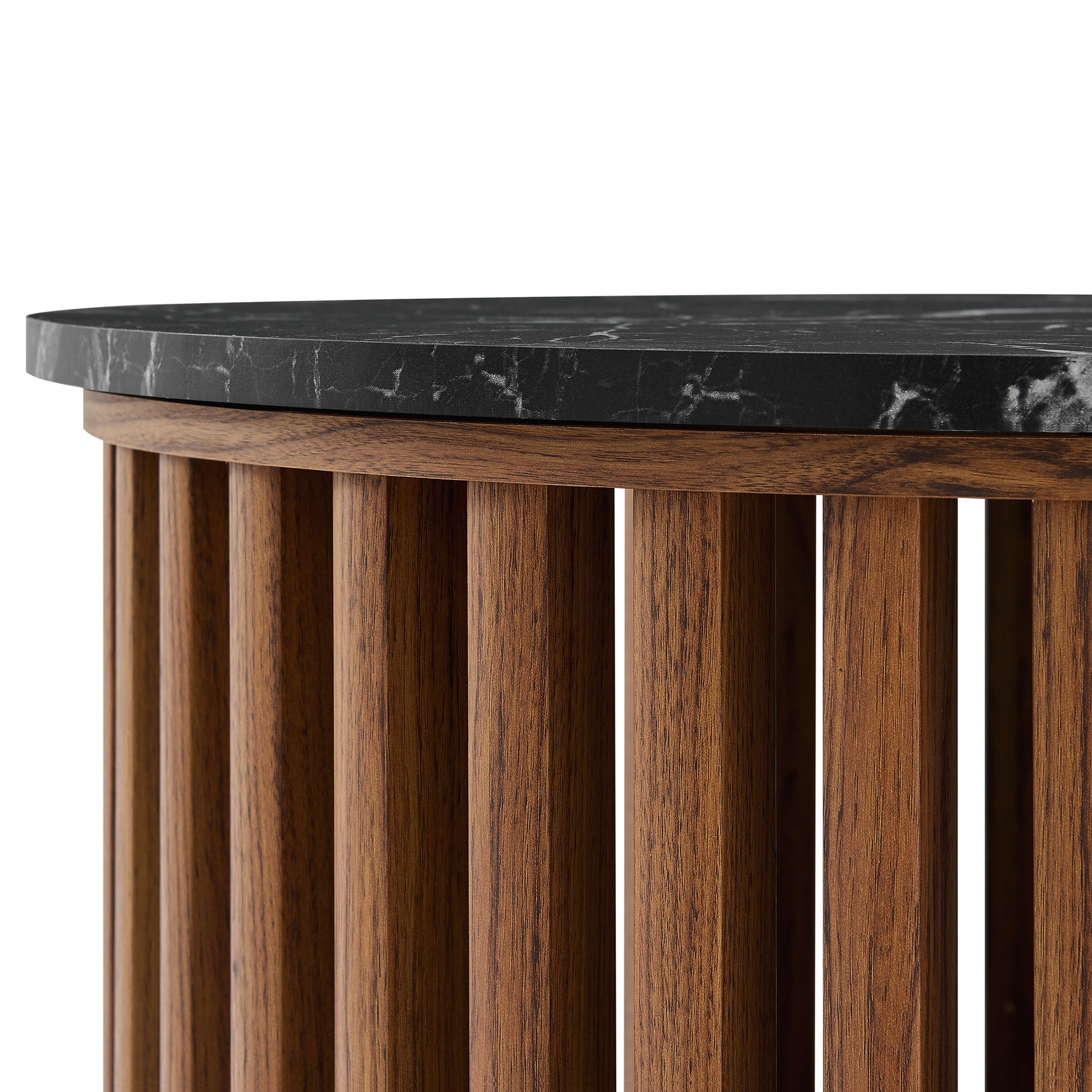 Modway Fortitude Round Faux Marble Top Nesting Coffee Table Set