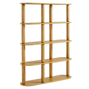Modway Arcus 4-Tier Oval Wood Bookshelf