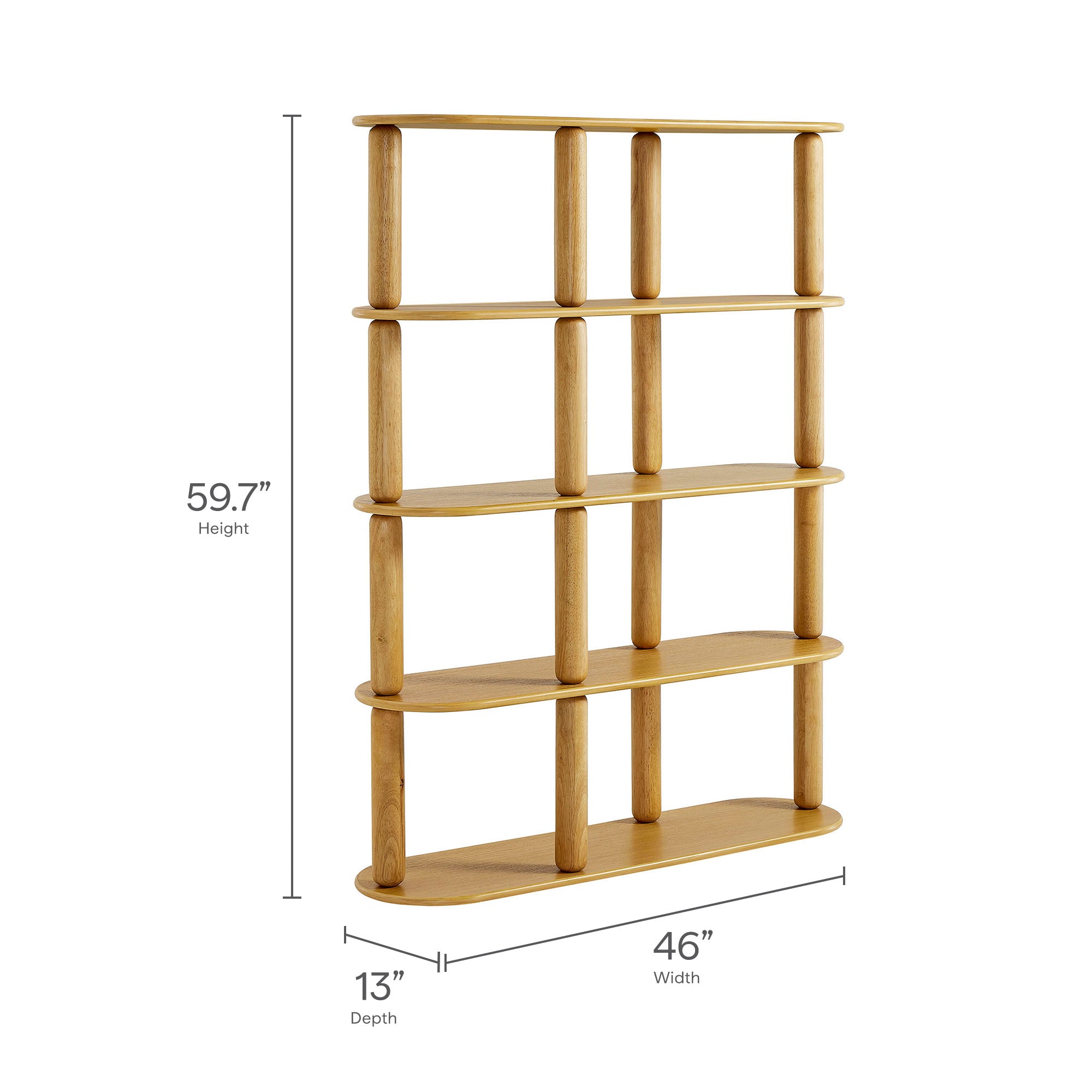 Modway Arcus 4-Tier Oval Wood Bookshelf