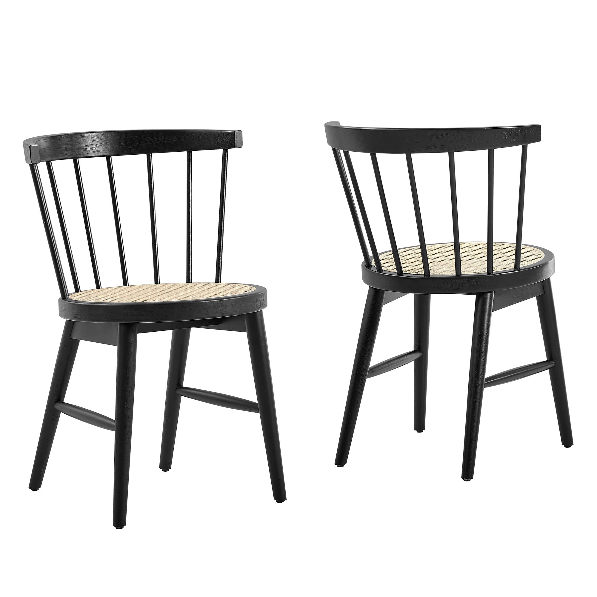 Modway Lykke Curved Spindle Back Dining Chairs Set of 2