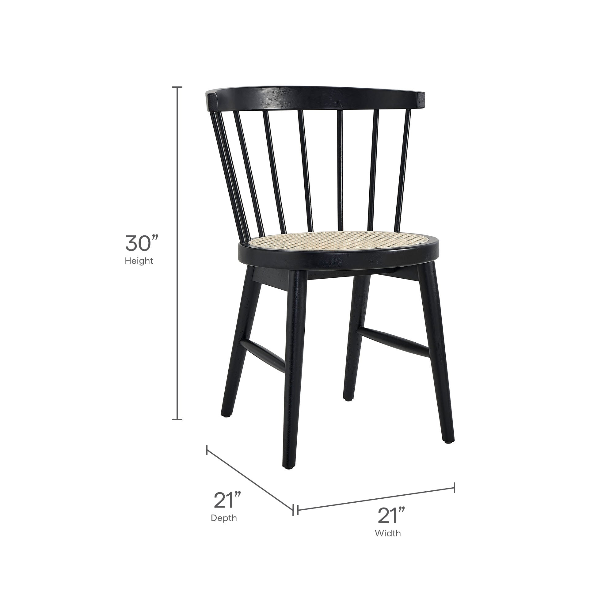 Modway Lykke Curved Spindle Back Dining Chairs Set of 2