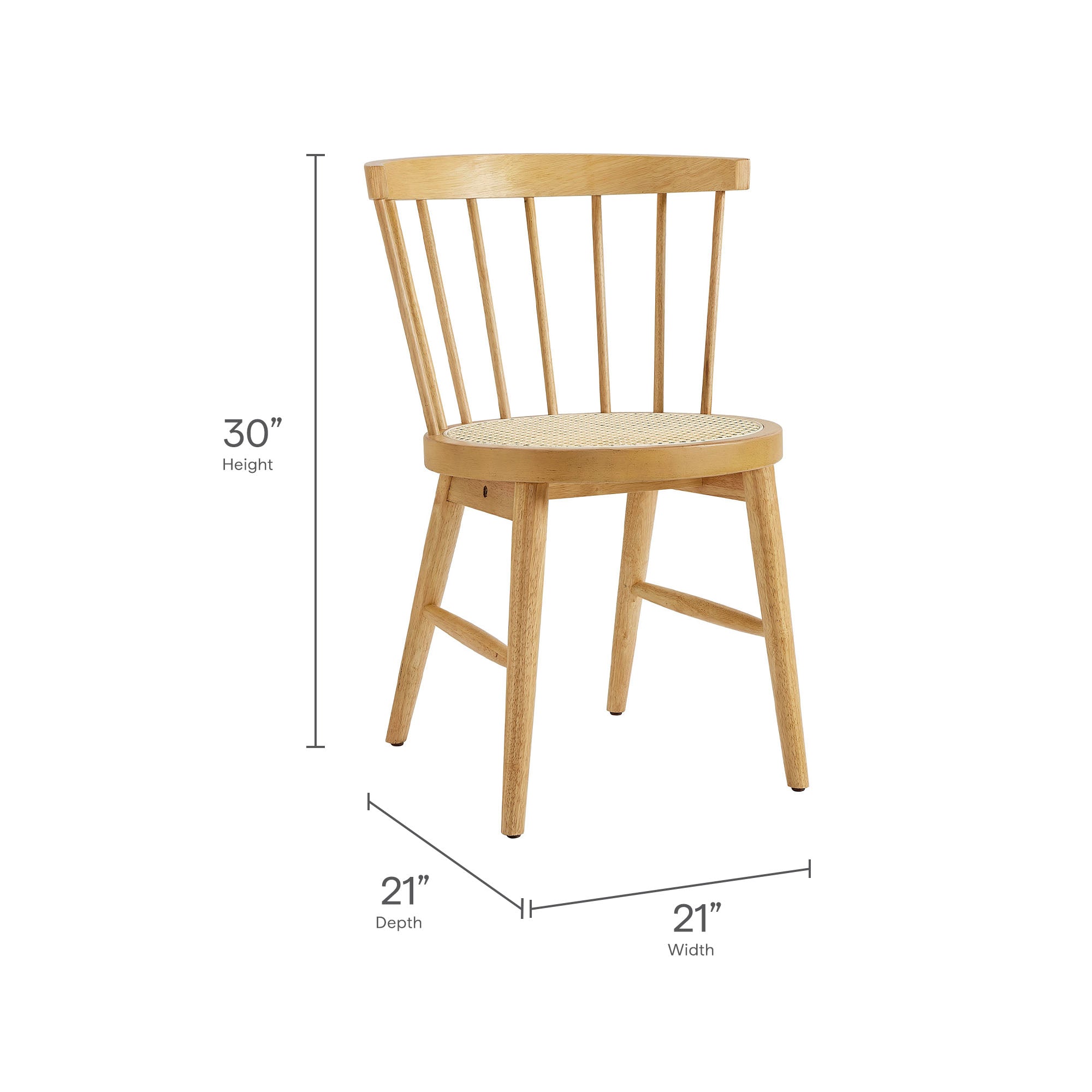Modway Lykke Curved Spindle Back Dining Chairs Set of 2
