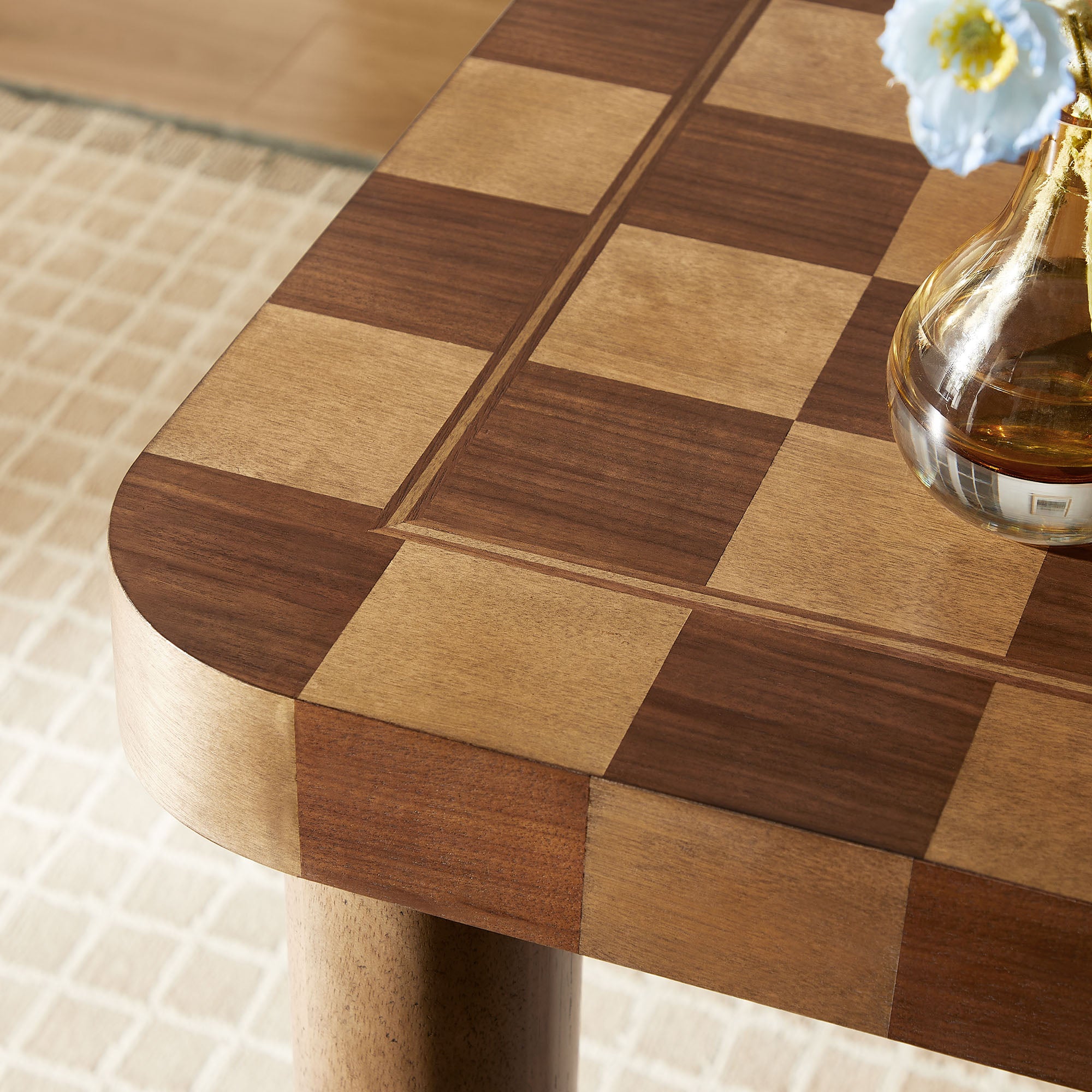 Modway Oscar 36 Inch Square Checkered Dining Table