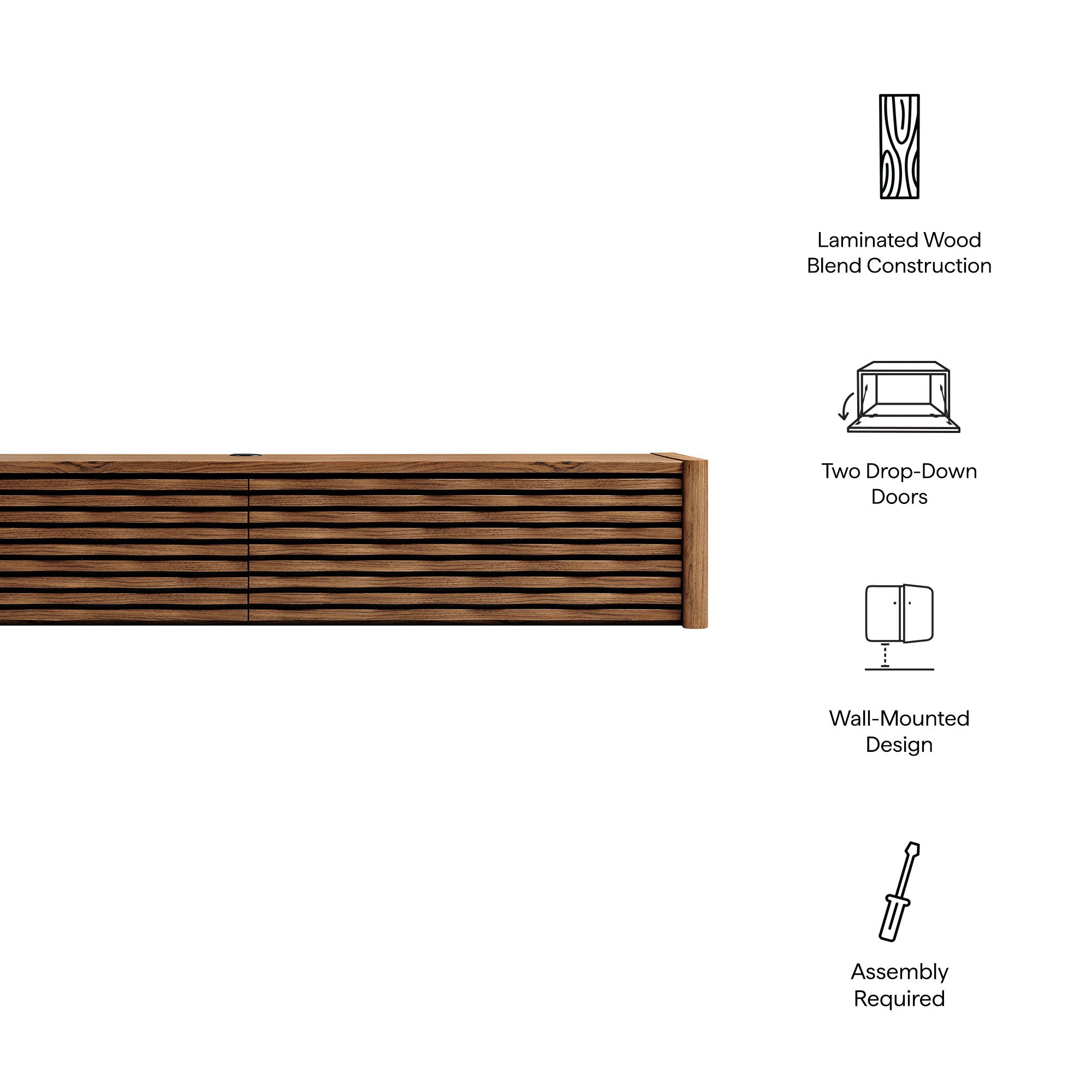 Modway Emric Wave 71" Wall-Mounted TV Cabinet