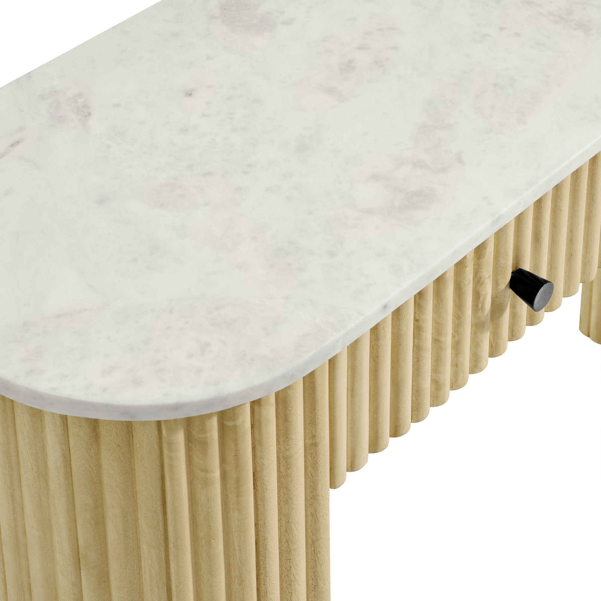 Modway Caldera 42" Curved Solid Wood and Marble Console Table
