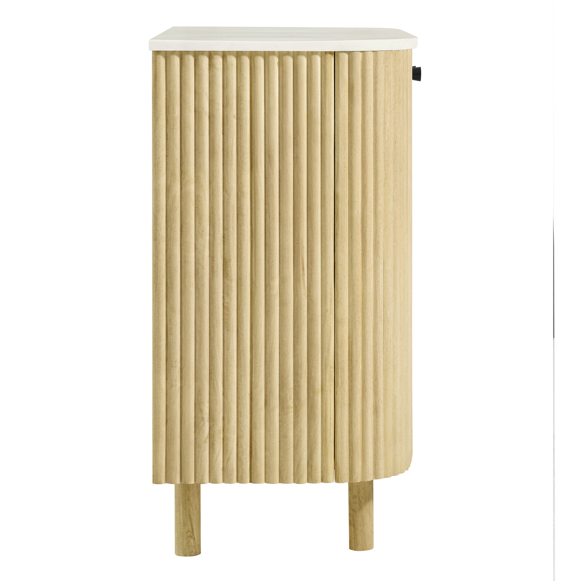 Modway Caldera 33" Curved Solid Wood and Marble Accent Storage Cabinet