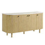 Modway Caldera 60" Curved Solid Wood and Marble Sideboard Storage Cabinet