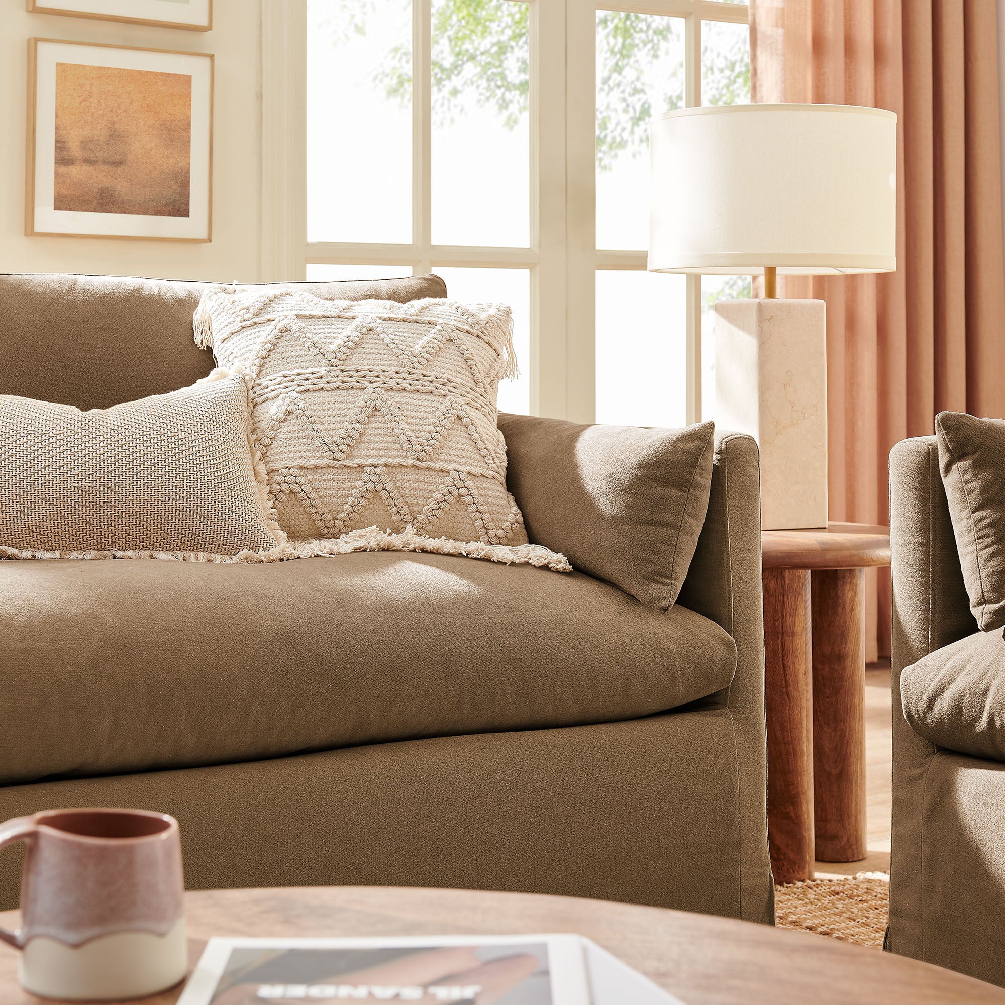Modway EEI-7356 Wellfleet Slipcovered Linen-Blend Loveseat
