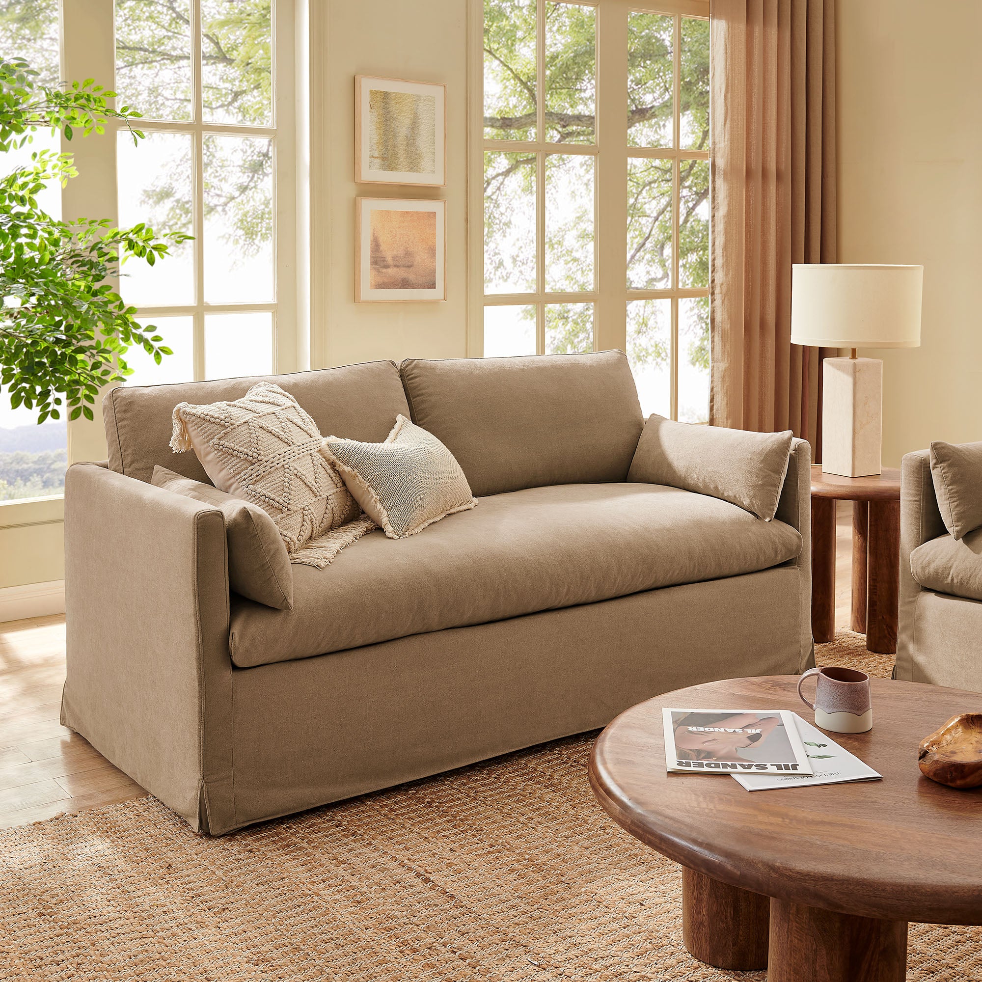 Modway EEI-7356 Wellfleet Slipcovered Linen-Blend Loveseat