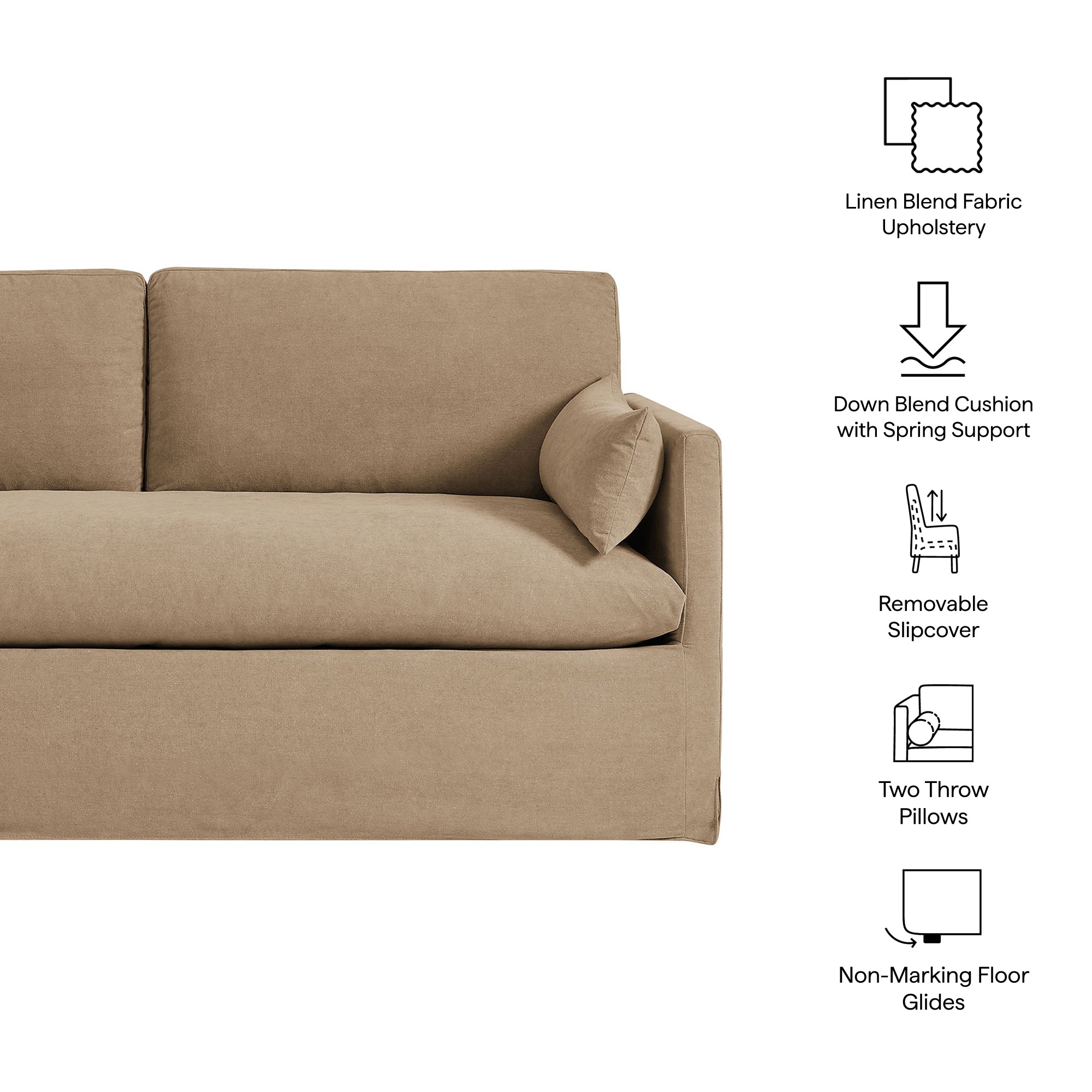 Modway EEI-7356 Wellfleet Slipcovered Linen-Blend Loveseat