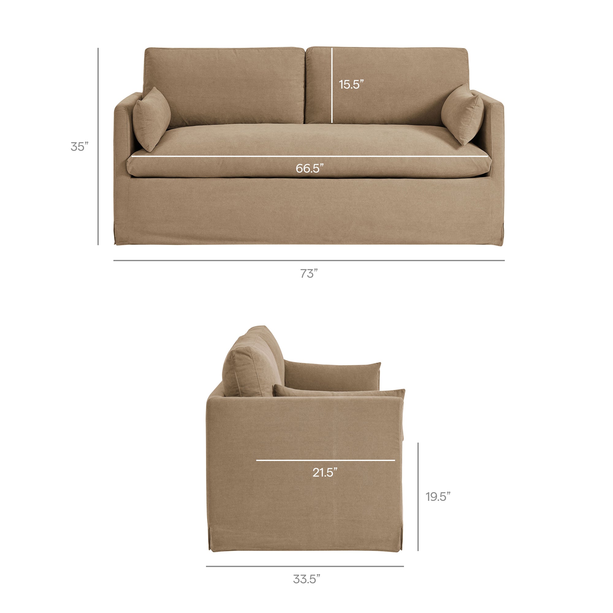 Modway EEI-7356 Wellfleet Slipcovered Linen-Blend Loveseat