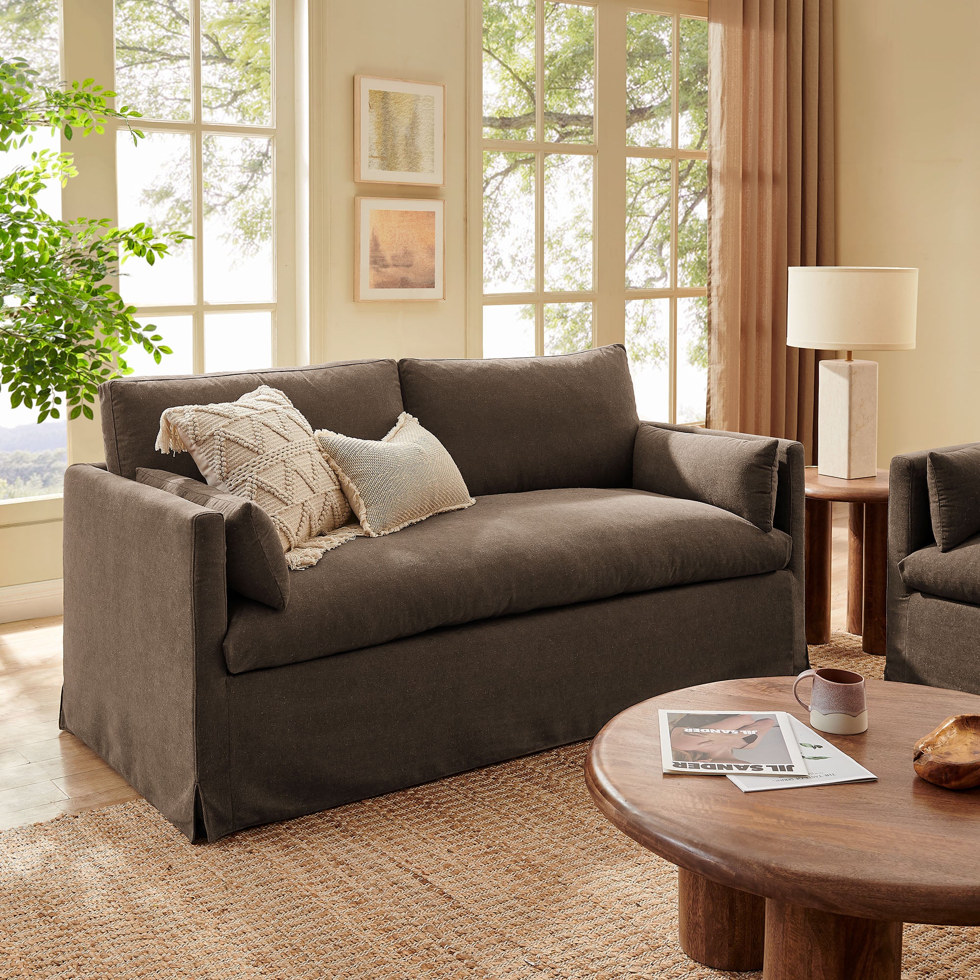 Modway EEI-7356 Wellfleet Slipcovered Linen-Blend Loveseat