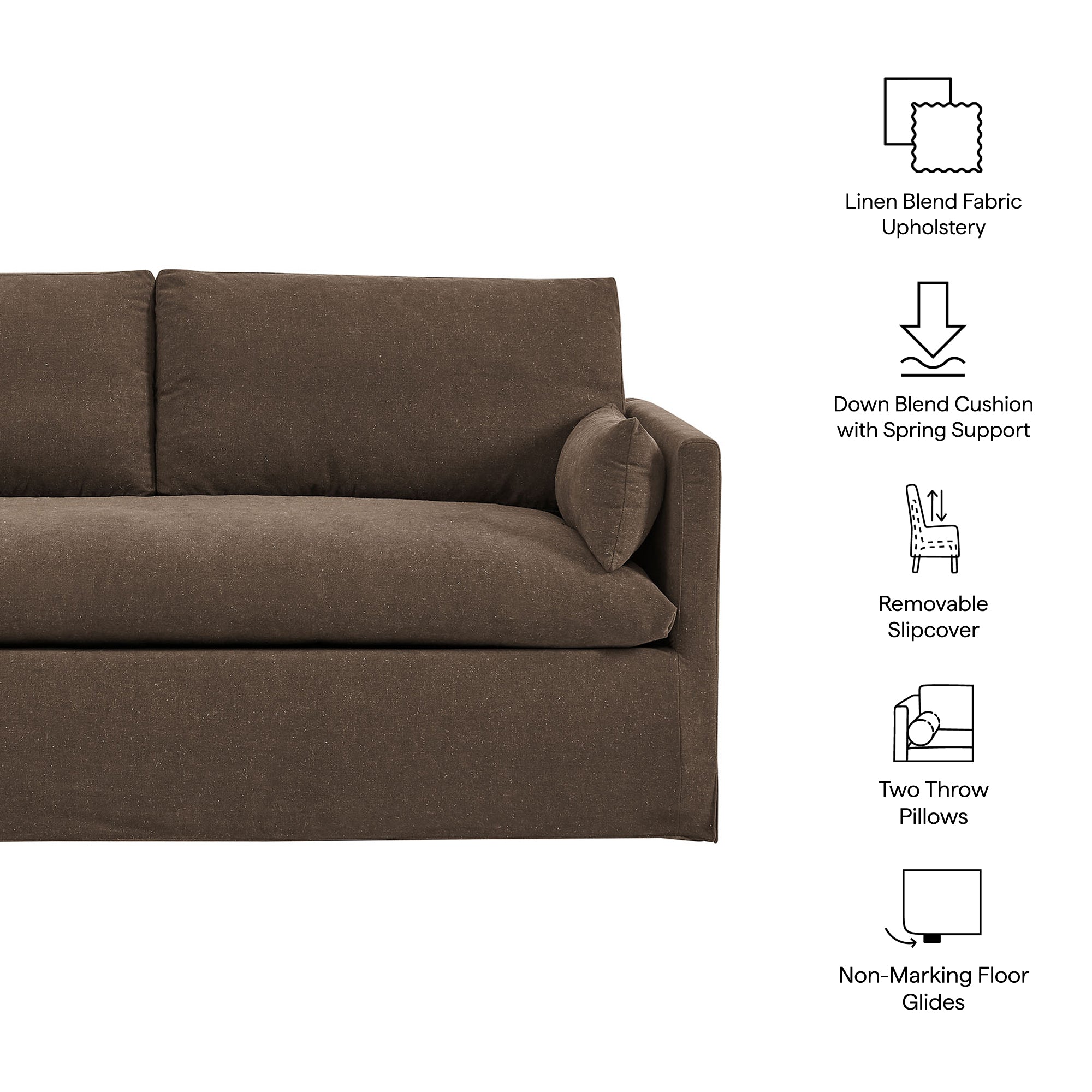 Modway EEI-7356 Wellfleet Slipcovered Linen-Blend Loveseat
