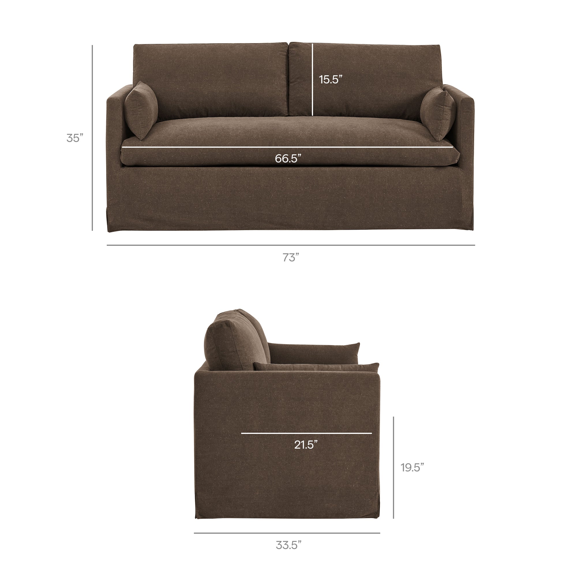 Modway EEI-7356 Wellfleet Slipcovered Linen-Blend Loveseat