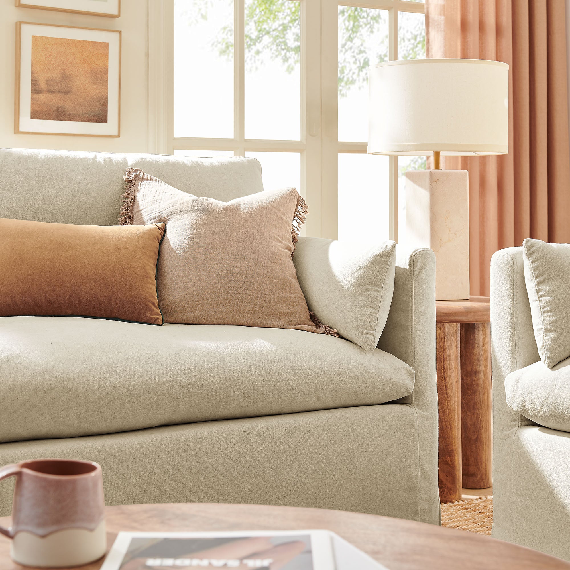 Modway EEI-7356 Wellfleet Slipcovered Linen-Blend Loveseat
