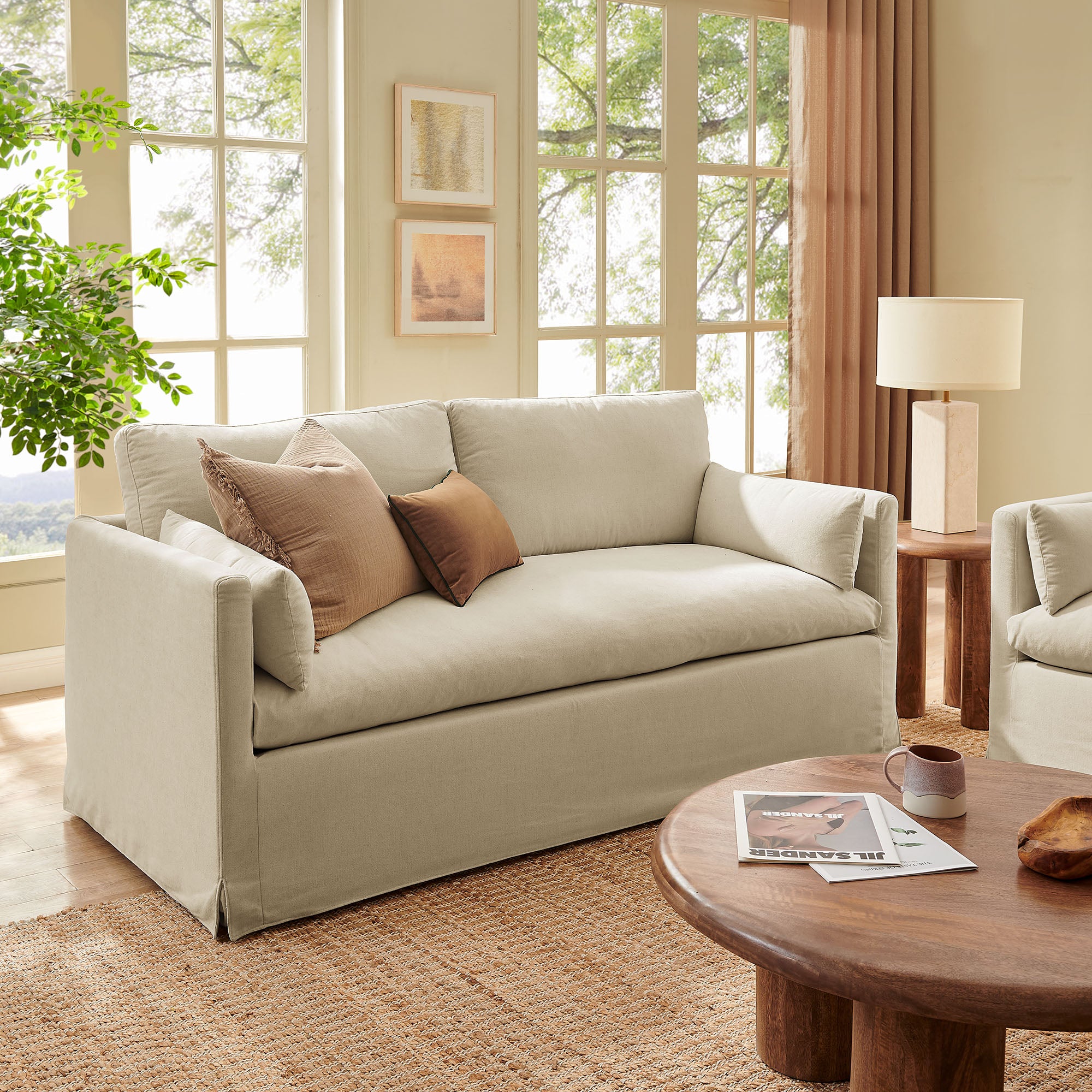 Modway EEI-7356 Wellfleet Slipcovered Linen-Blend Loveseat
