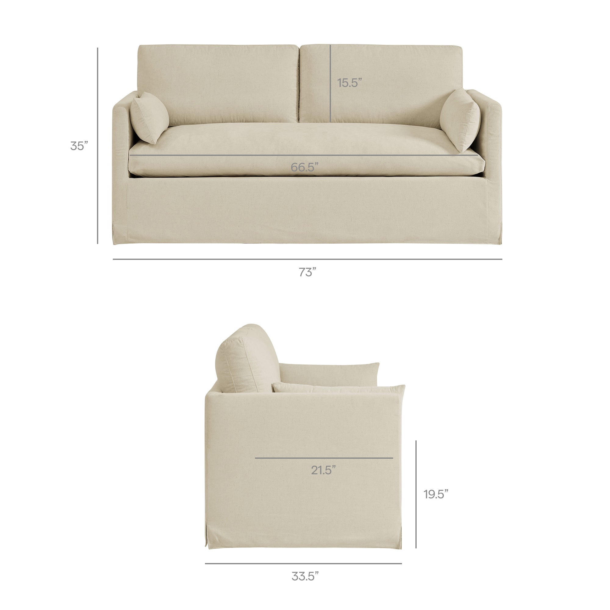 Modway EEI-7356 Wellfleet Slipcovered Linen-Blend Loveseat