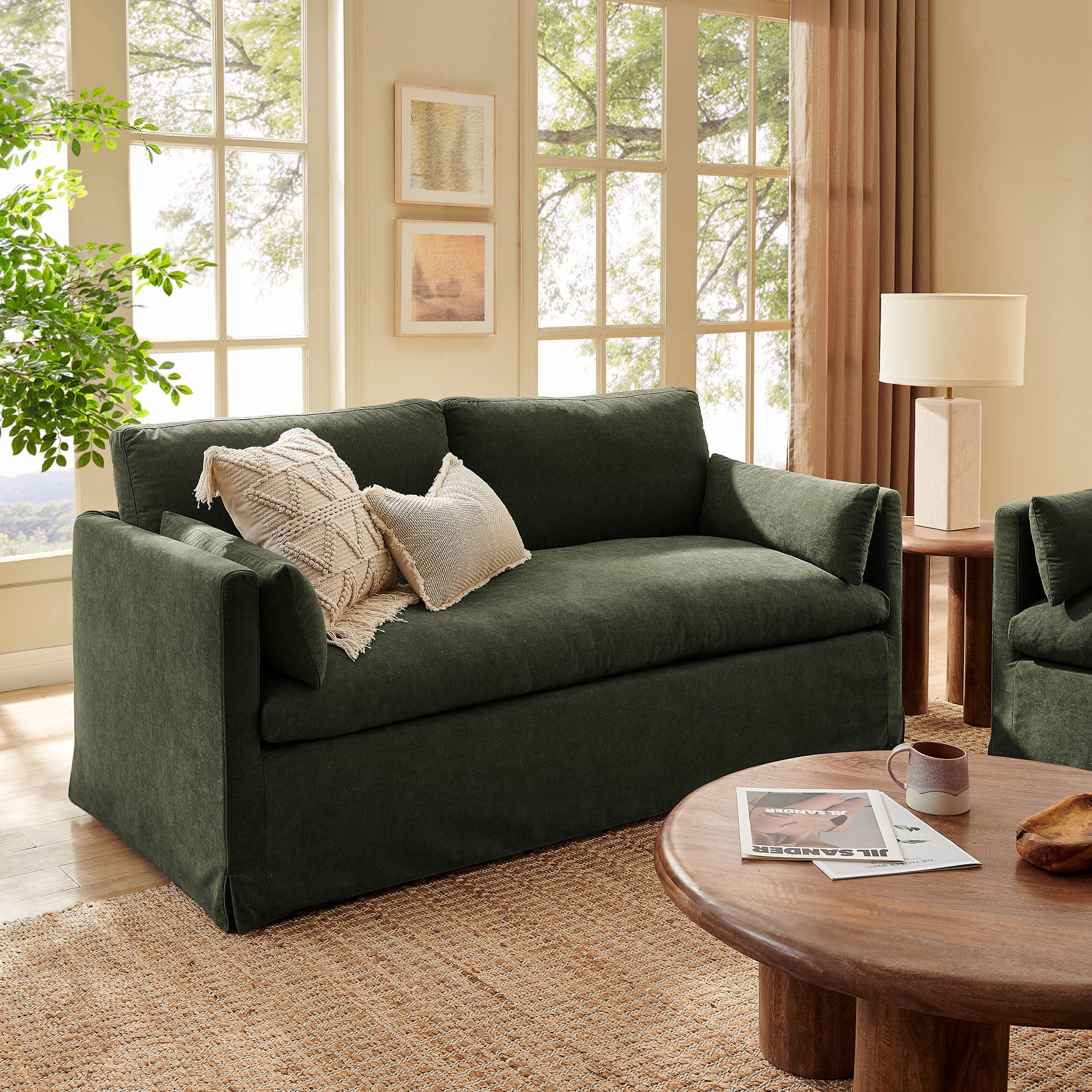 Modway EEI-7356 Wellfleet Slipcovered Linen-Blend Loveseat