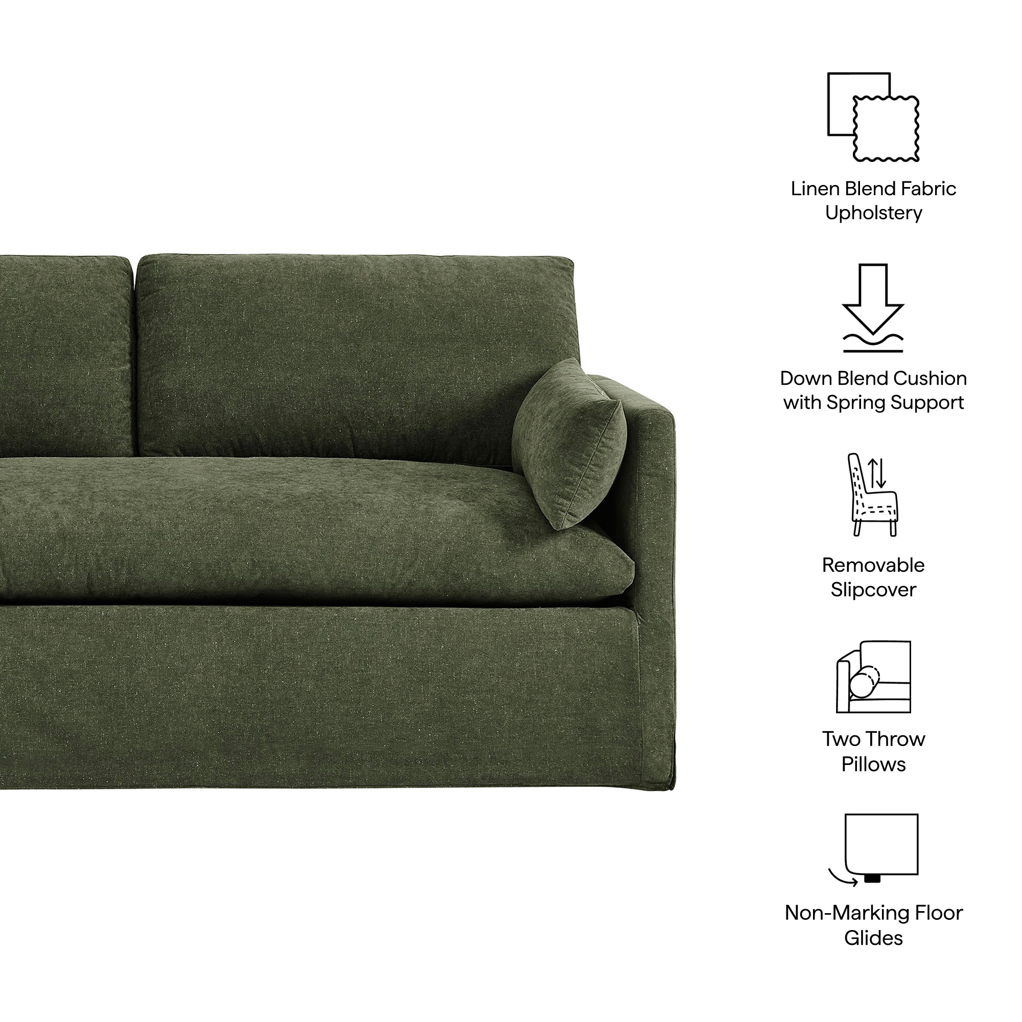 Modway EEI-7356 Wellfleet Slipcovered Linen-Blend Loveseat