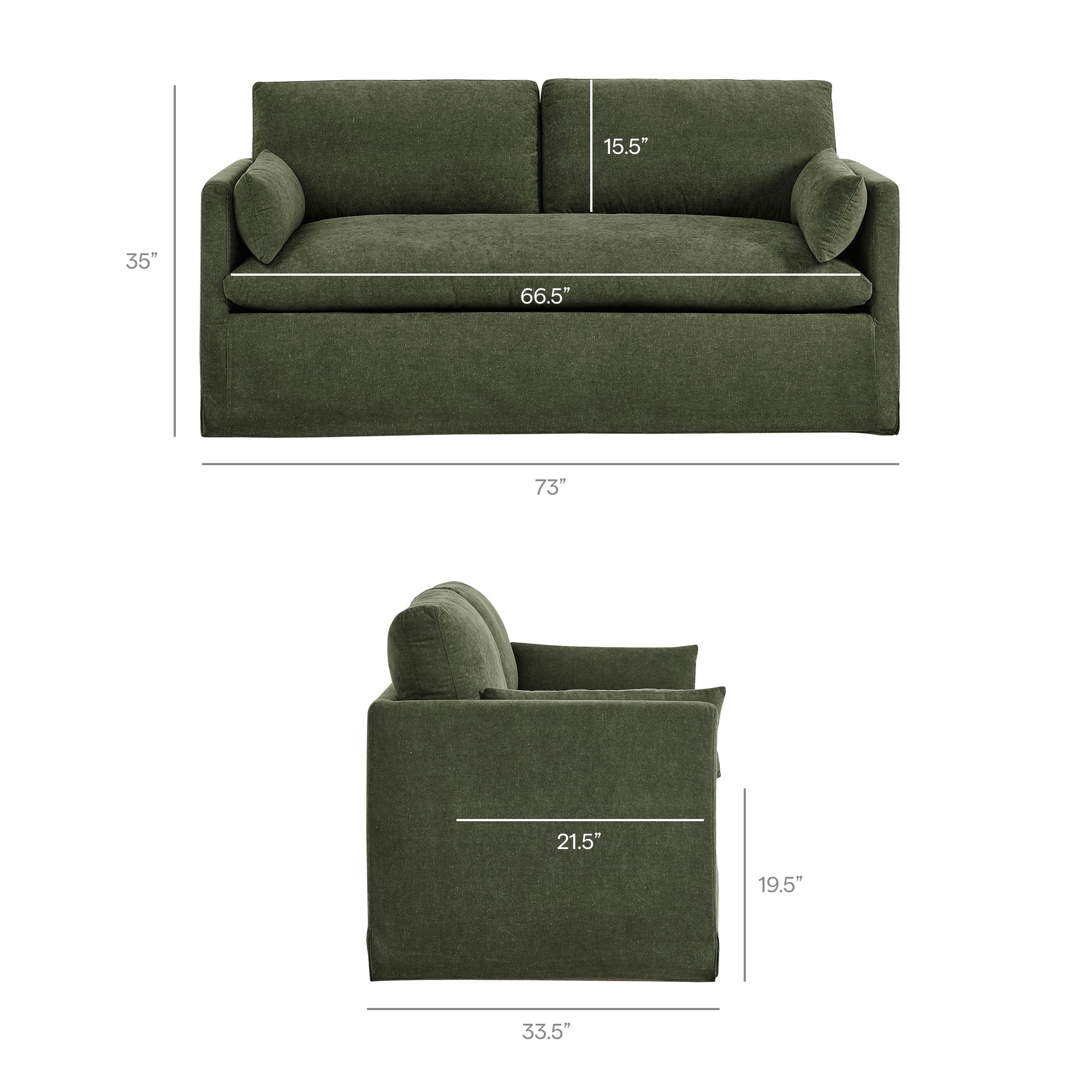 Modway EEI-7356 Wellfleet Slipcovered Linen-Blend Loveseat