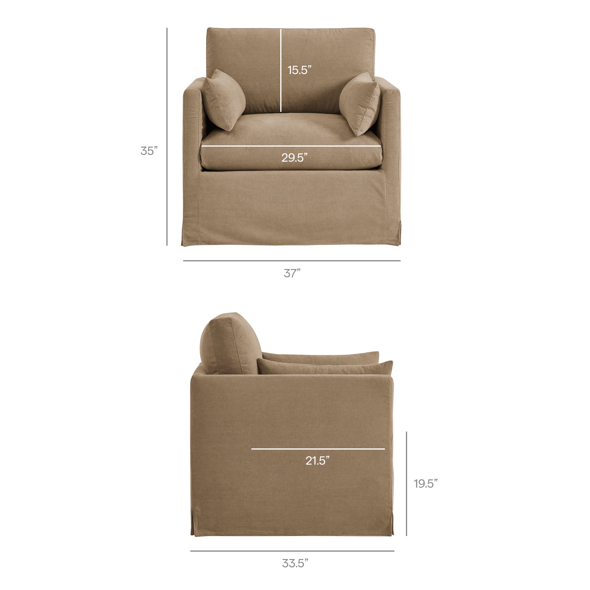 Modway EEI-7357 Wellfleet Slipcovered Linen-Blend Armchair