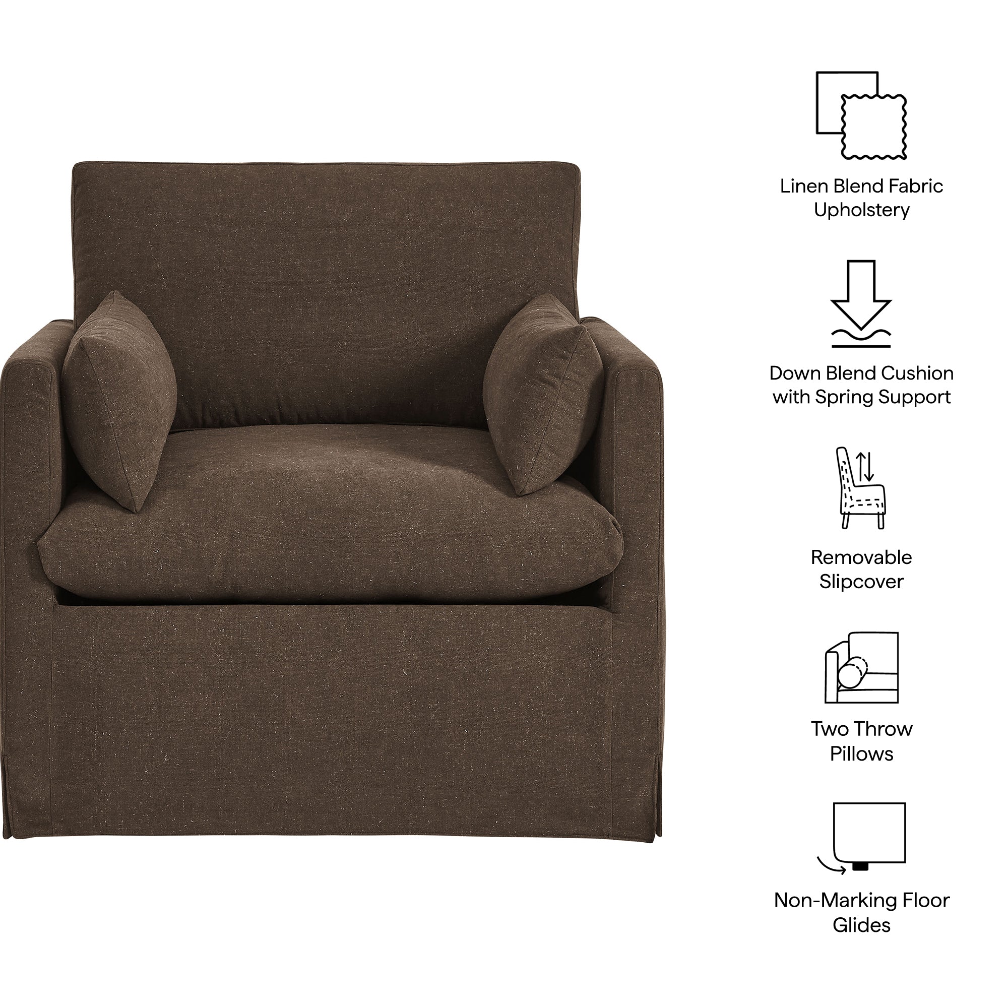 Modway EEI-7357 Wellfleet Slipcovered Linen-Blend Armchair