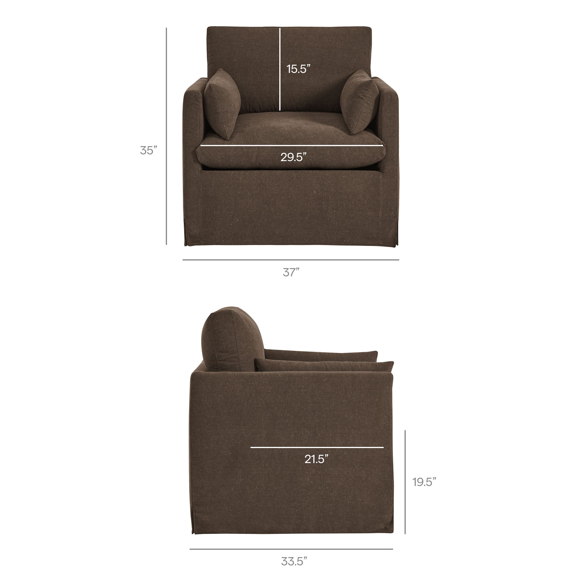 Modway EEI-7357 Wellfleet Slipcovered Linen-Blend Armchair