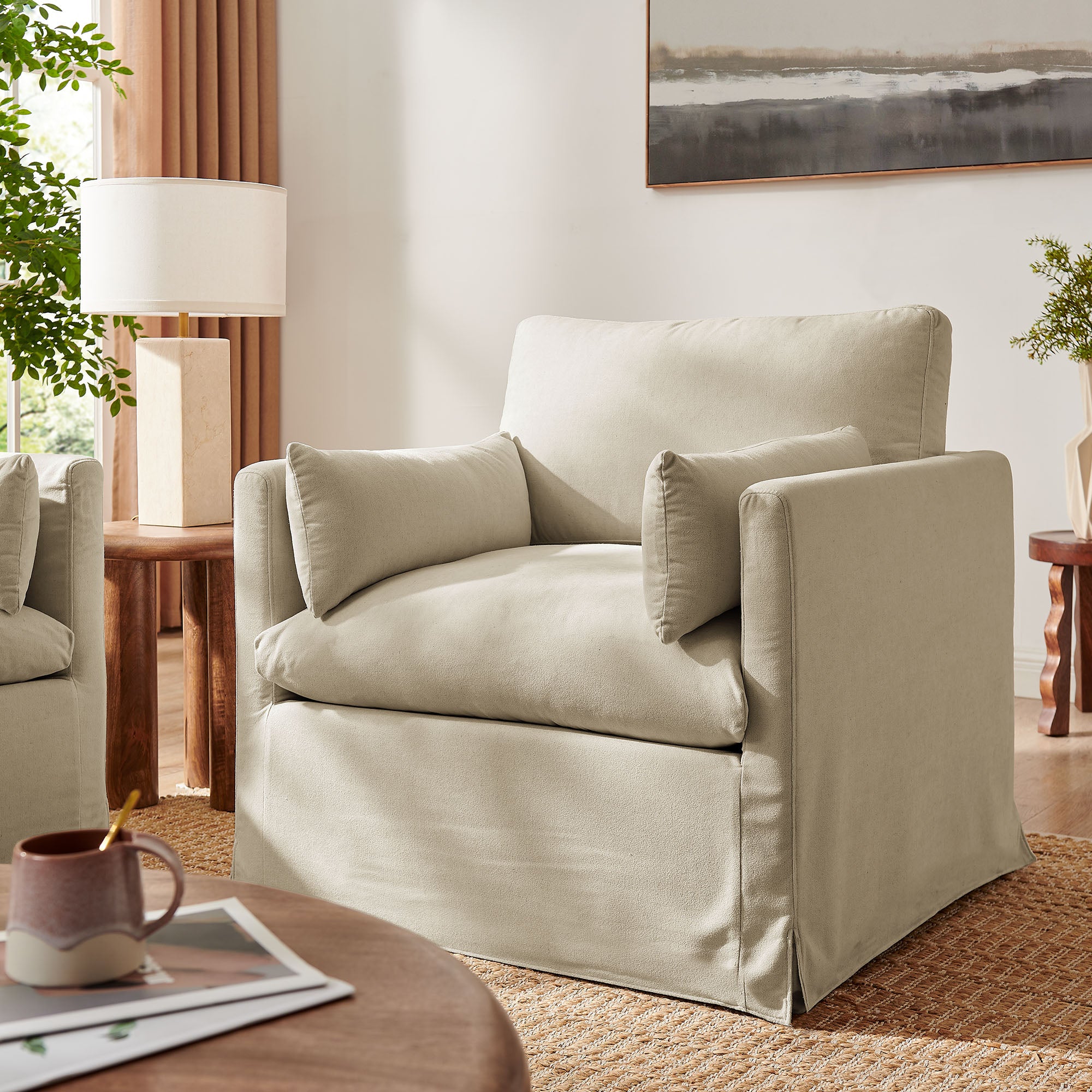 Modway EEI-7357 Wellfleet Slipcovered Linen-Blend Armchair